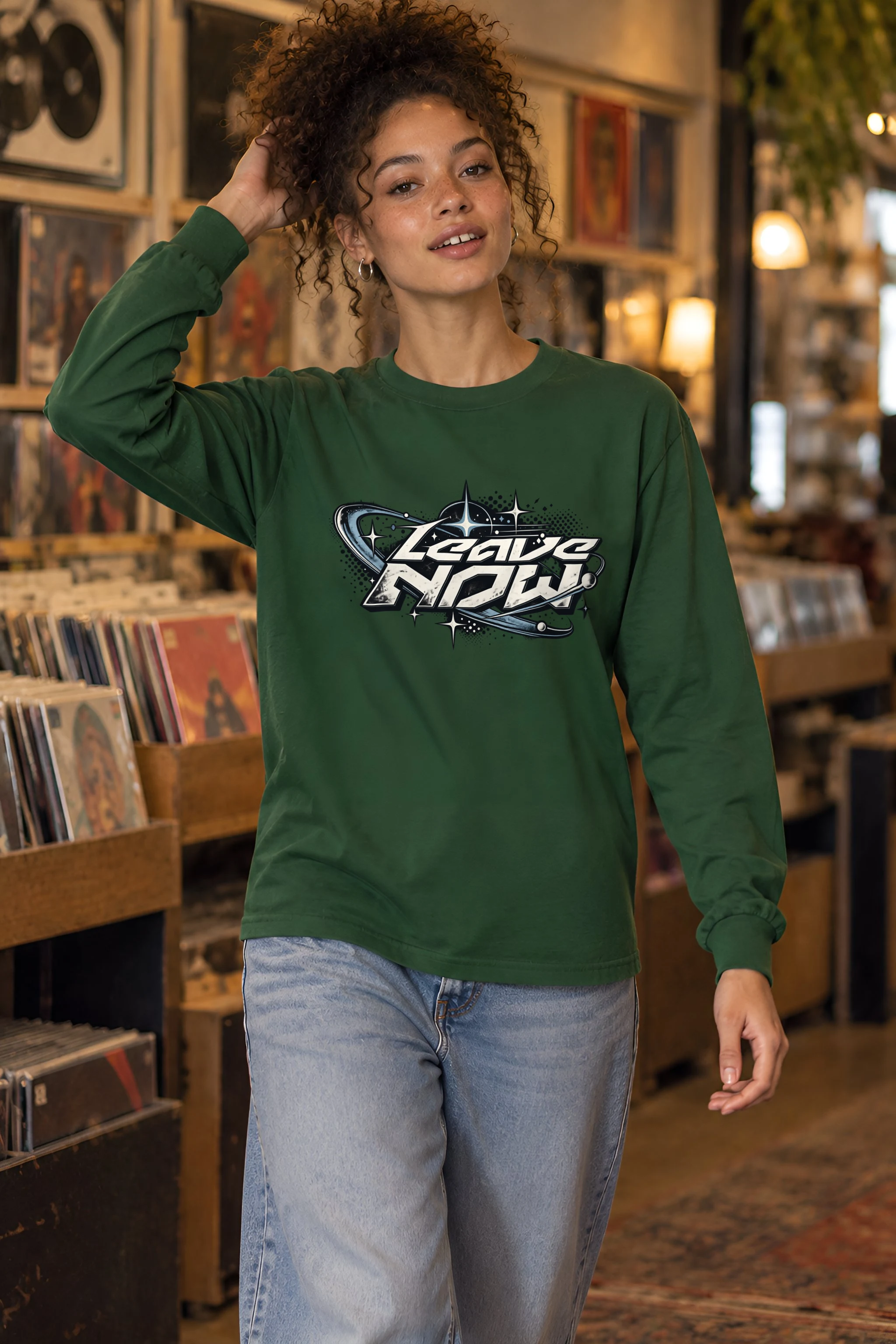 "Planetary Ring Typography" Unisex Longsleeve T-shirt