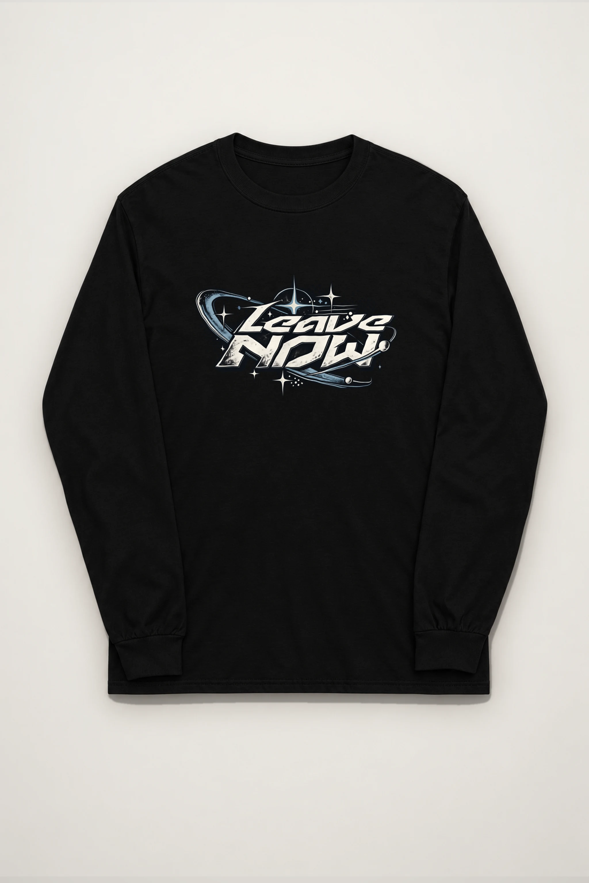 "Planetary Ring Typography" Unisex Longsleeve T-shirt