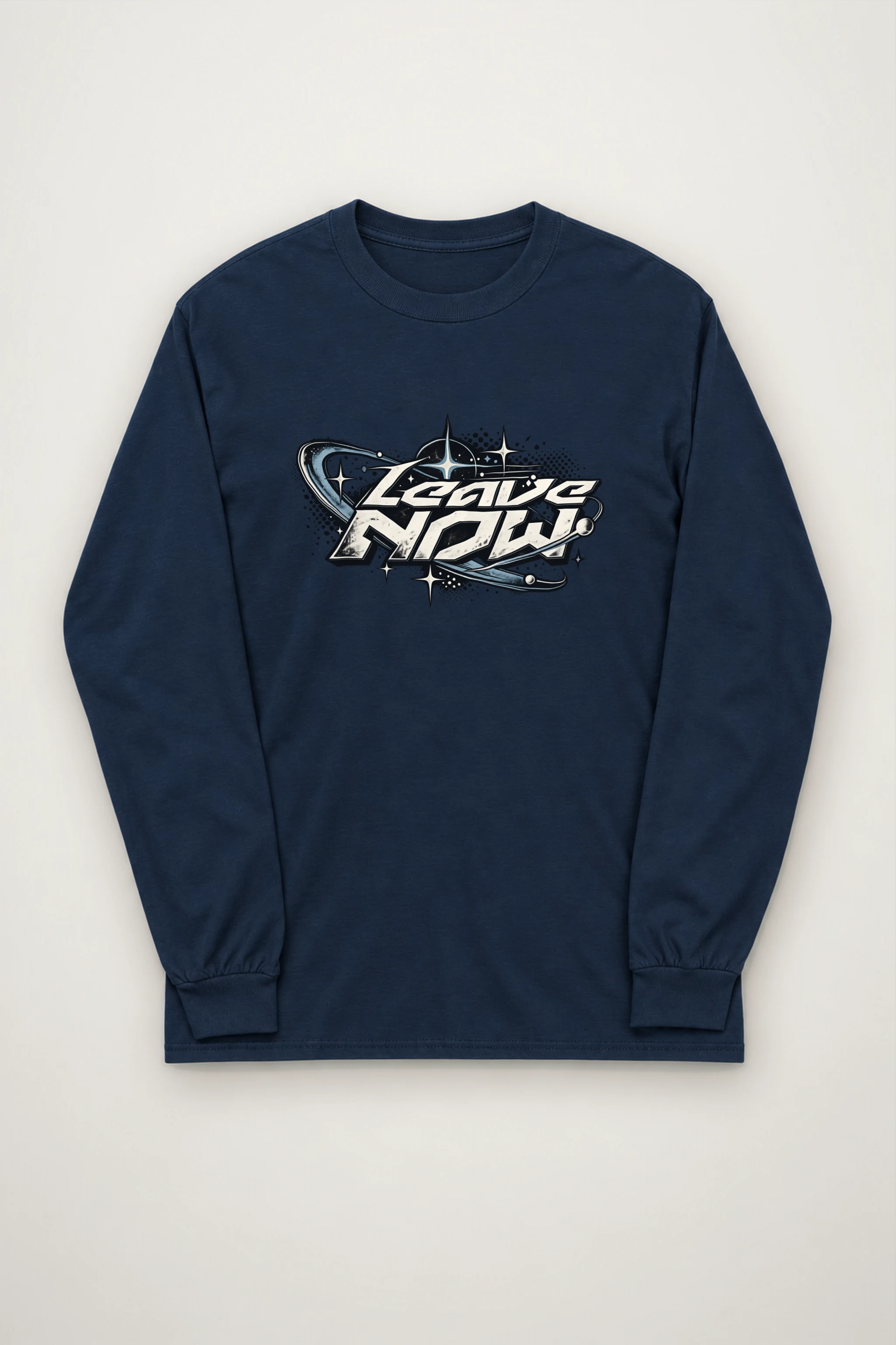 "Planetary Ring Typography" Unisex Longsleeve T-shirt