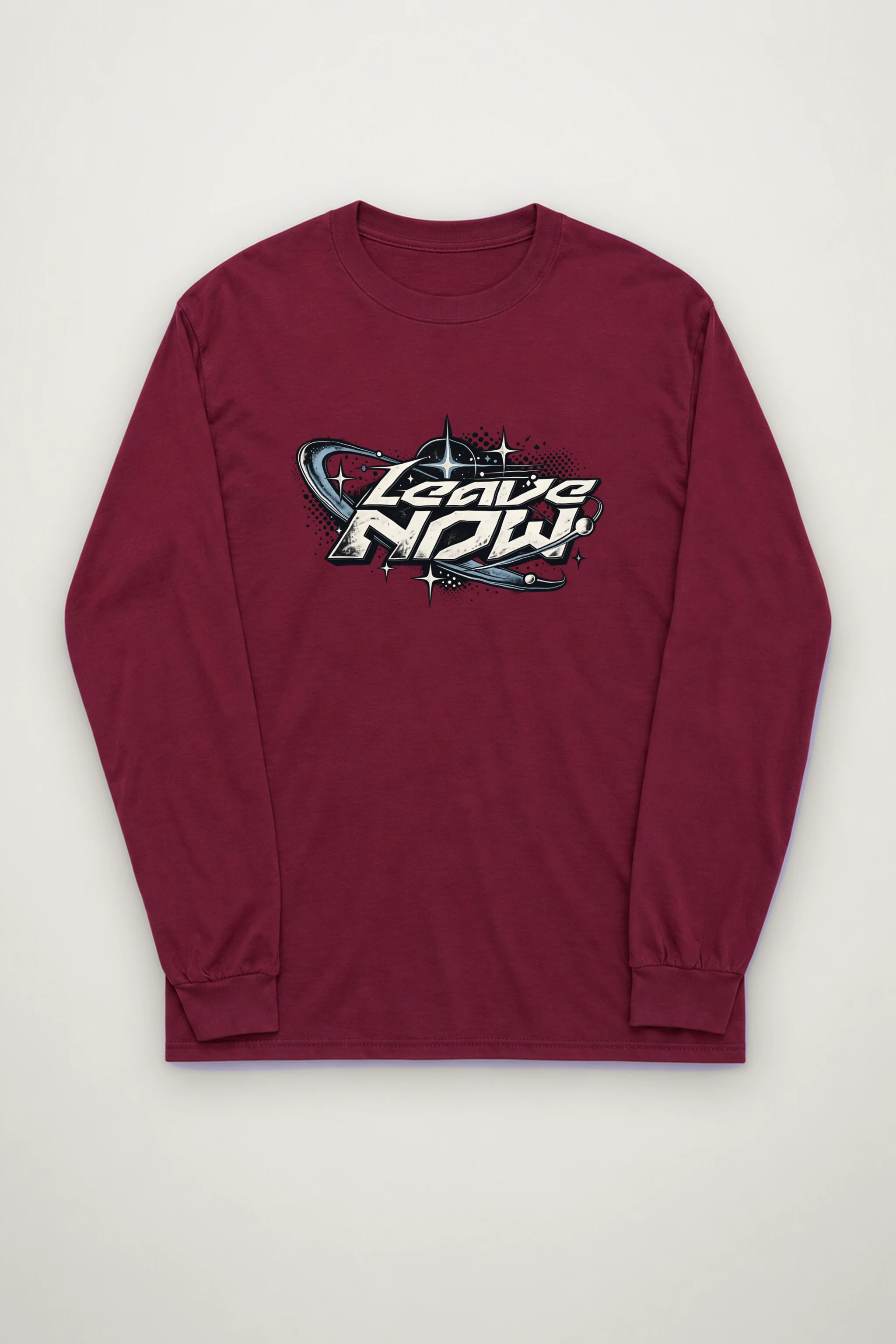 "Planetary Ring Typography" Unisex Longsleeve T-shirt
