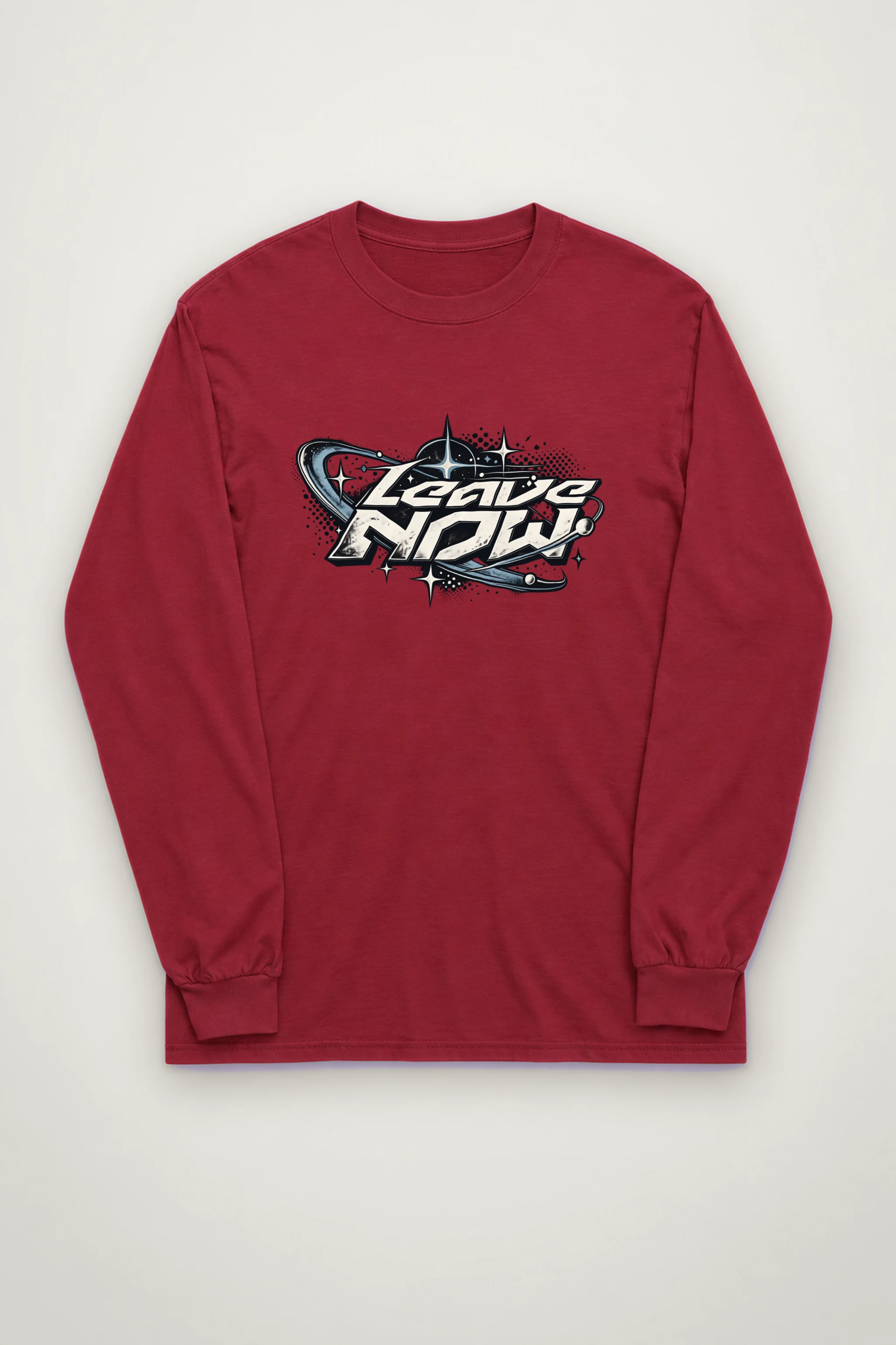 "Planetary Ring Typography" Unisex Longsleeve T-shirt