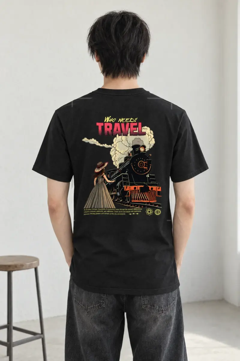 "Platform Reverie" Heavyweight Unisex Crewneck T-shirt