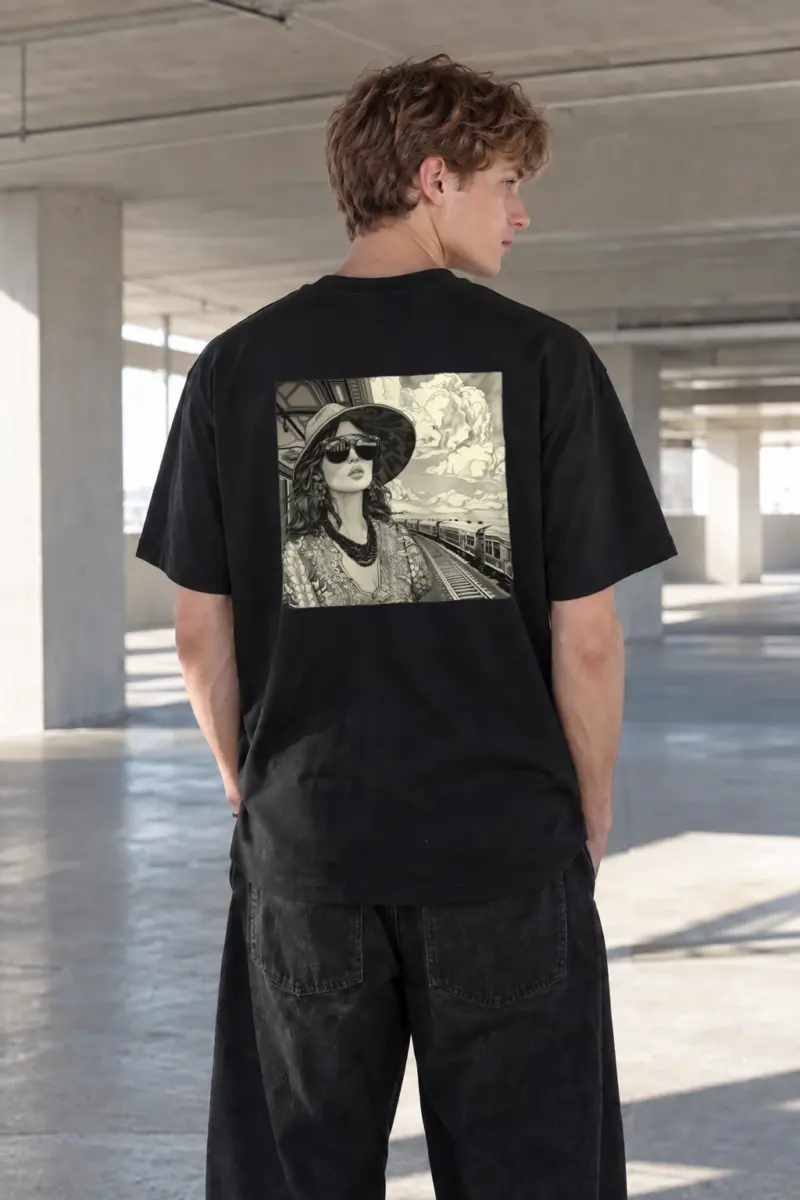 "Platform Shadows" Heavyweight Unisex Crewneck T-shirt | Gildan 5000
