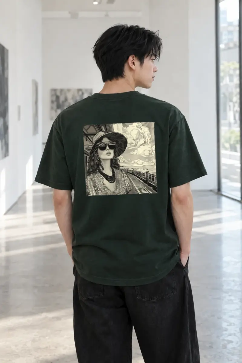"Platform Shadows" Heavyweight Unisex Crewneck T-shirt | Gildan 5000