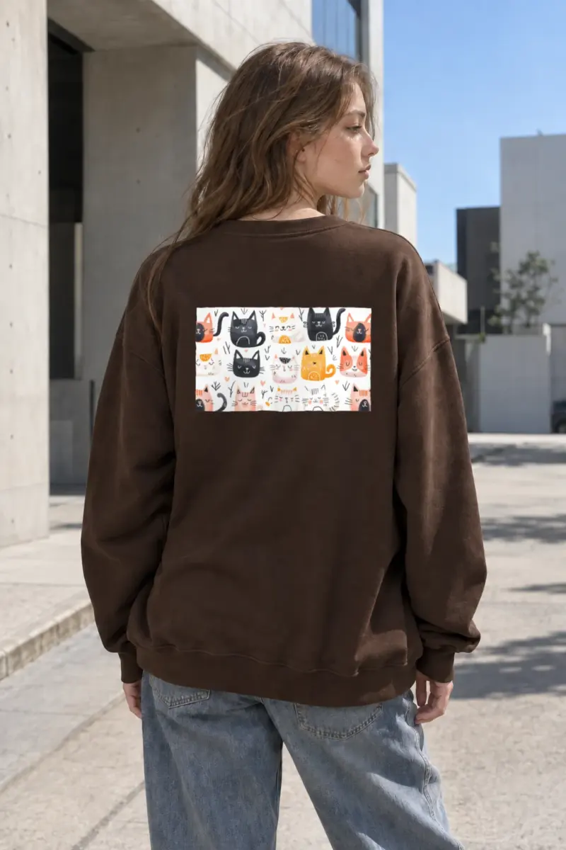 “Playful Cat Parade” Heavy Blend Unisex Crewneck Sweatshirt | Gildan 18000