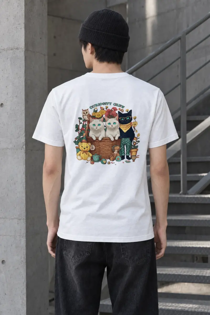 "Playroom Cat Parade" Heavyweight Unisex Crewneck T-shirt