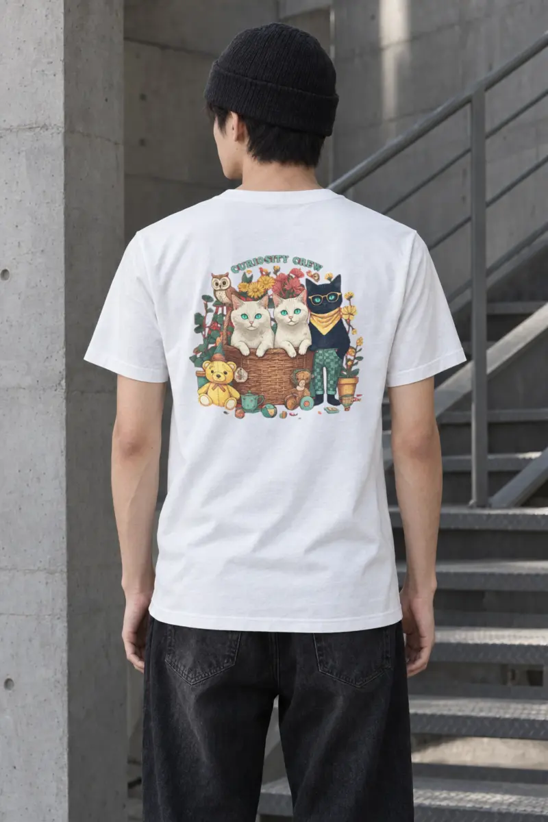 "Playroom Cat Parade" Heavyweight Unisex Crewneck T-shirt
