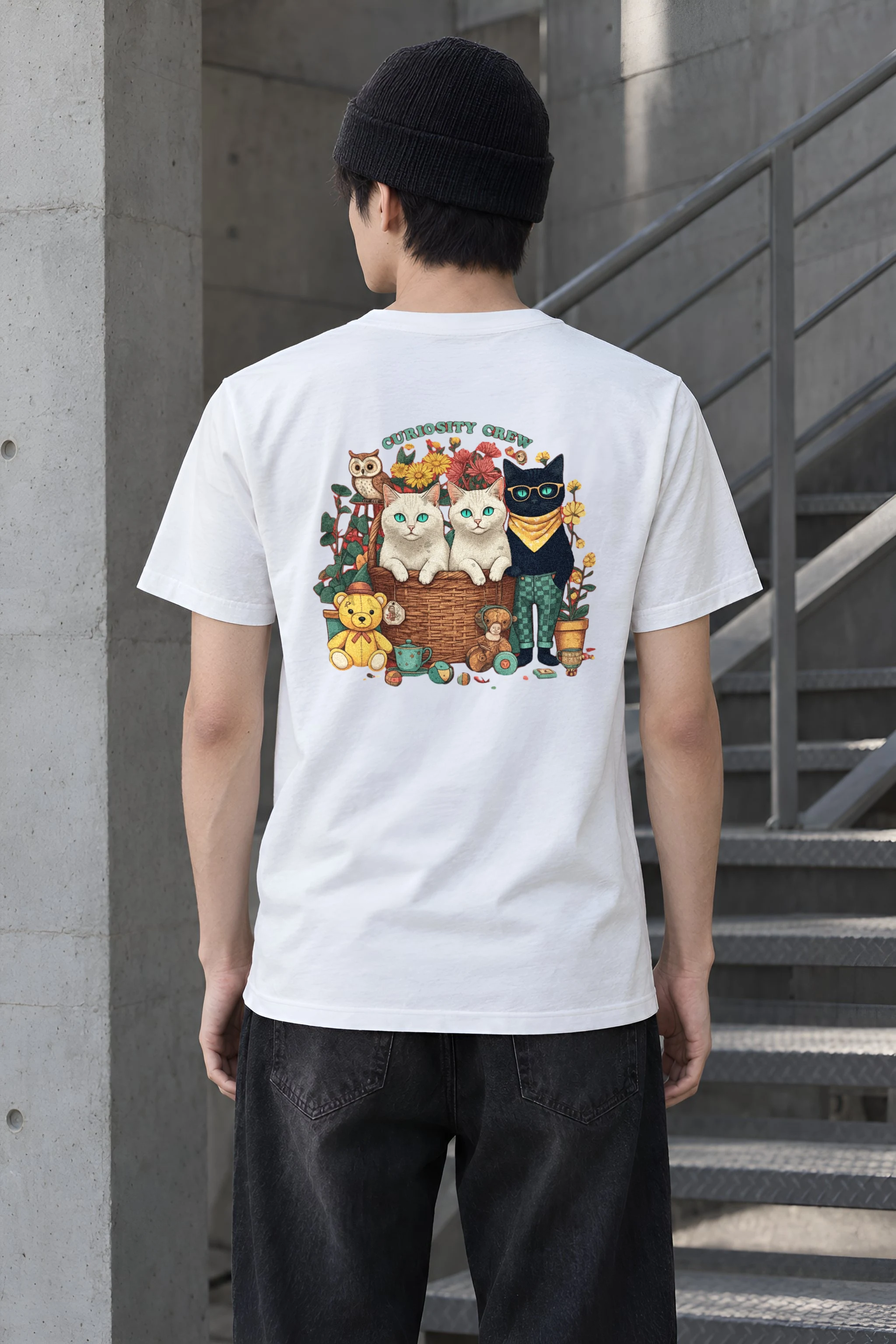 "Playroom Cat Parade" Heavyweight Unisex Crewneck T-shirt