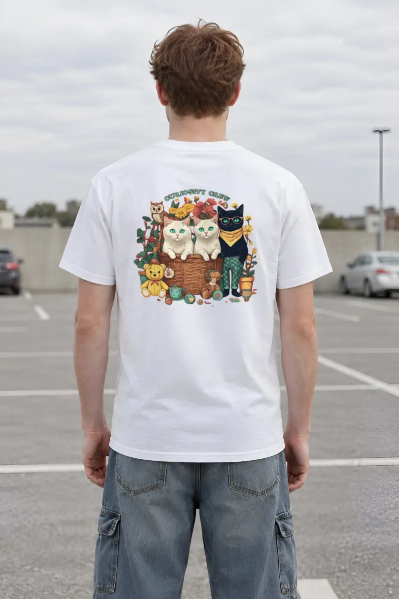 "Playroom Cat Parade" Heavyweight Unisex Crewneck T-shirt