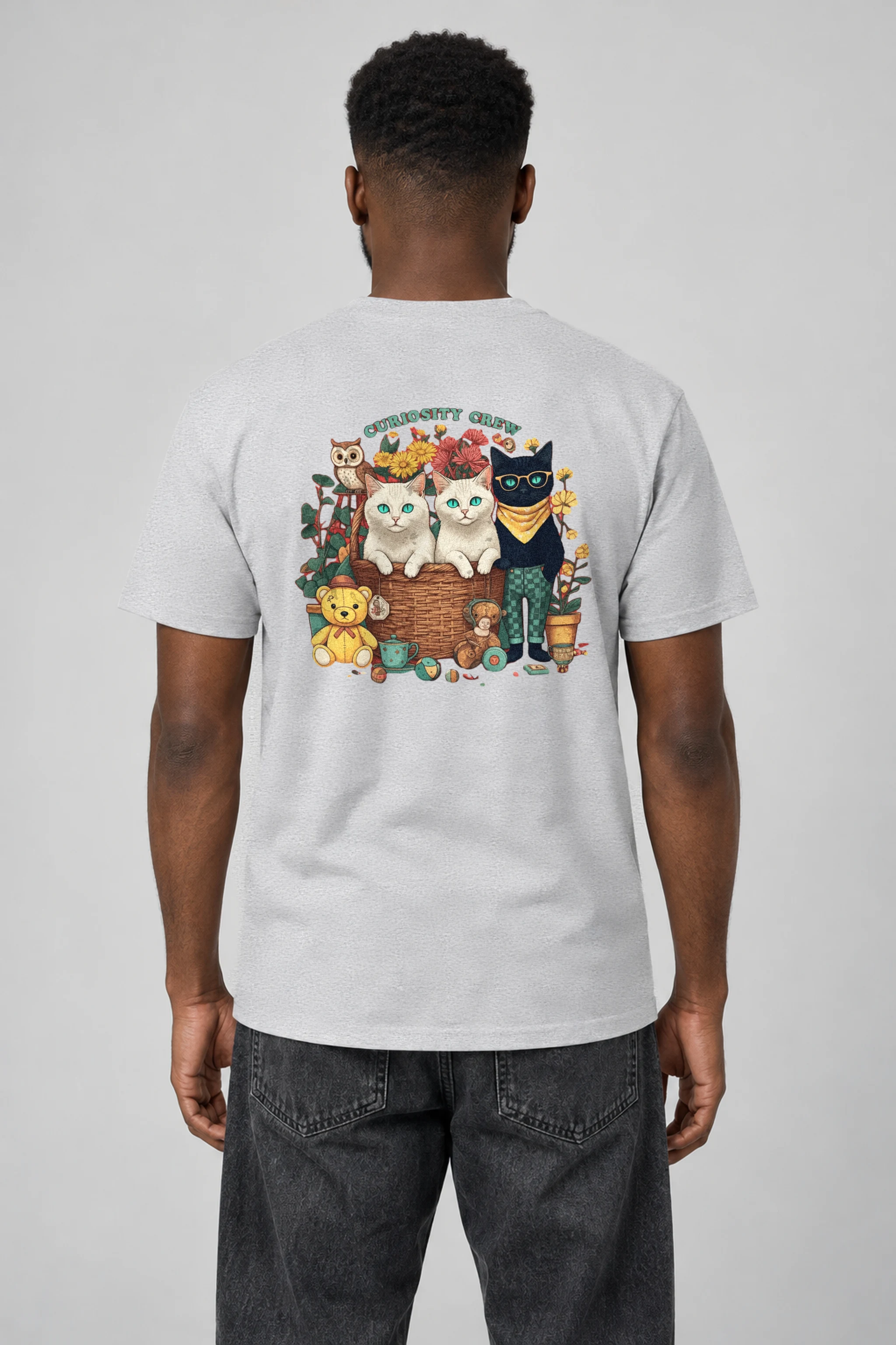 "Playroom Cat Parade" Heavyweight Unisex Crewneck T-shirt