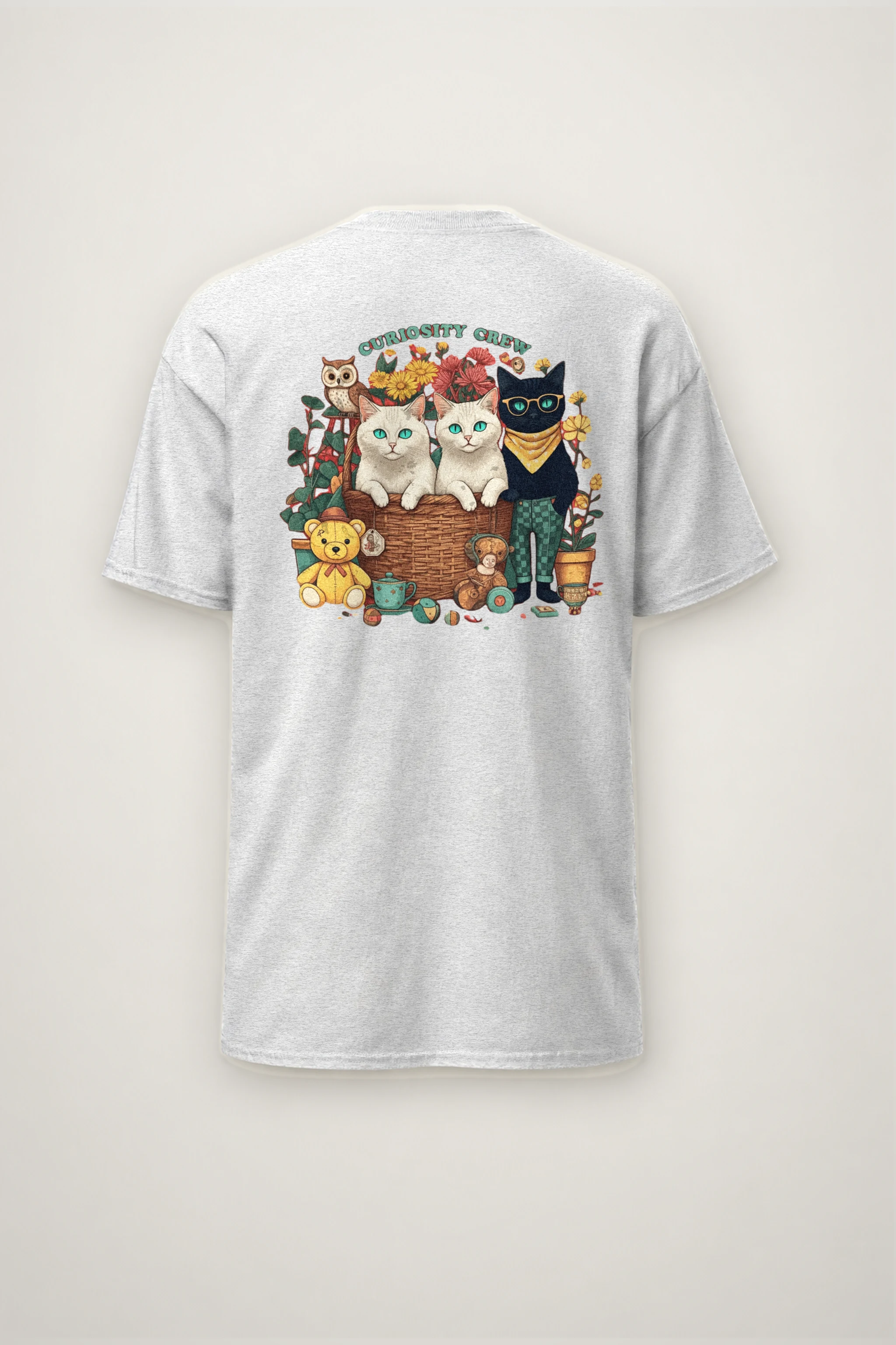 "Playroom Cat Parade" Heavyweight Unisex Crewneck T-shirt