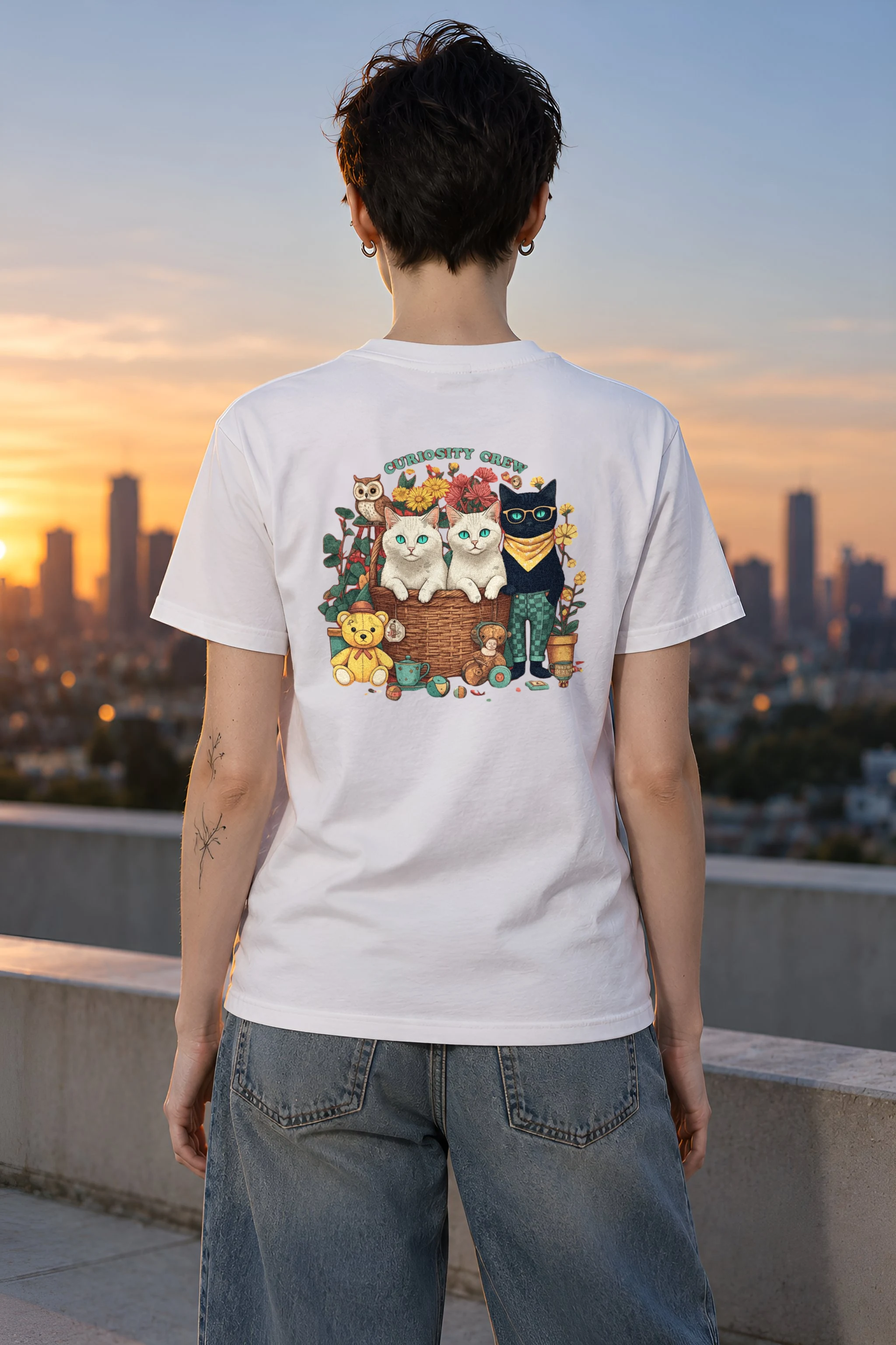 "Playroom Cat Parade" Heavyweight Unisex Crewneck T-shirt
