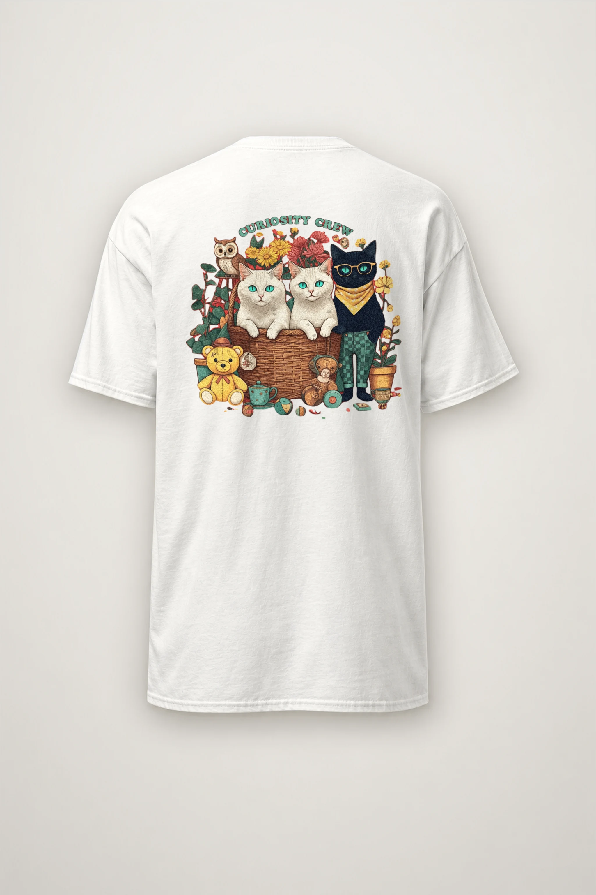 "Playroom Cat Parade" Heavyweight Unisex Crewneck T-shirt