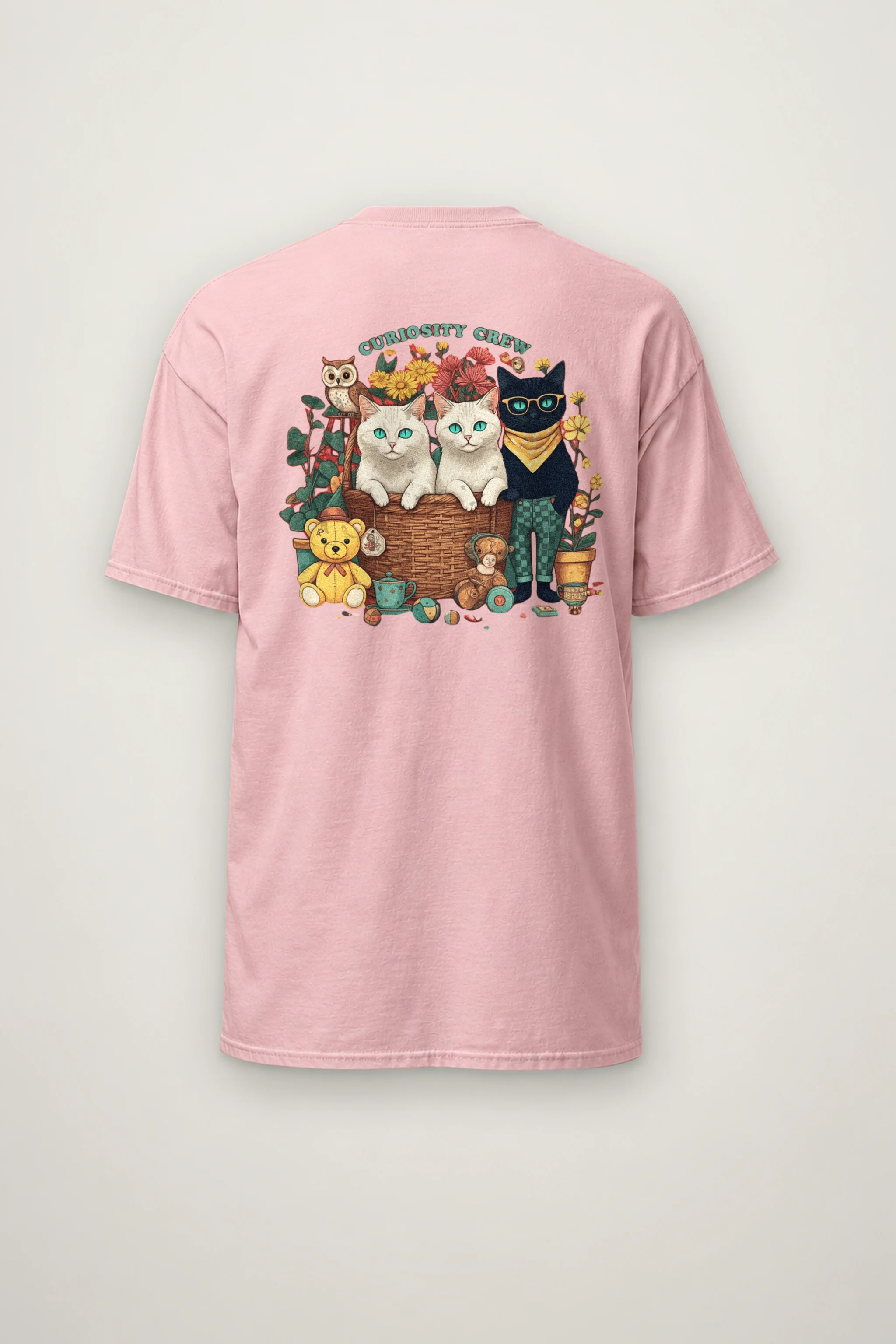 "Playroom Cat Parade" Heavyweight Unisex Crewneck T-shirt