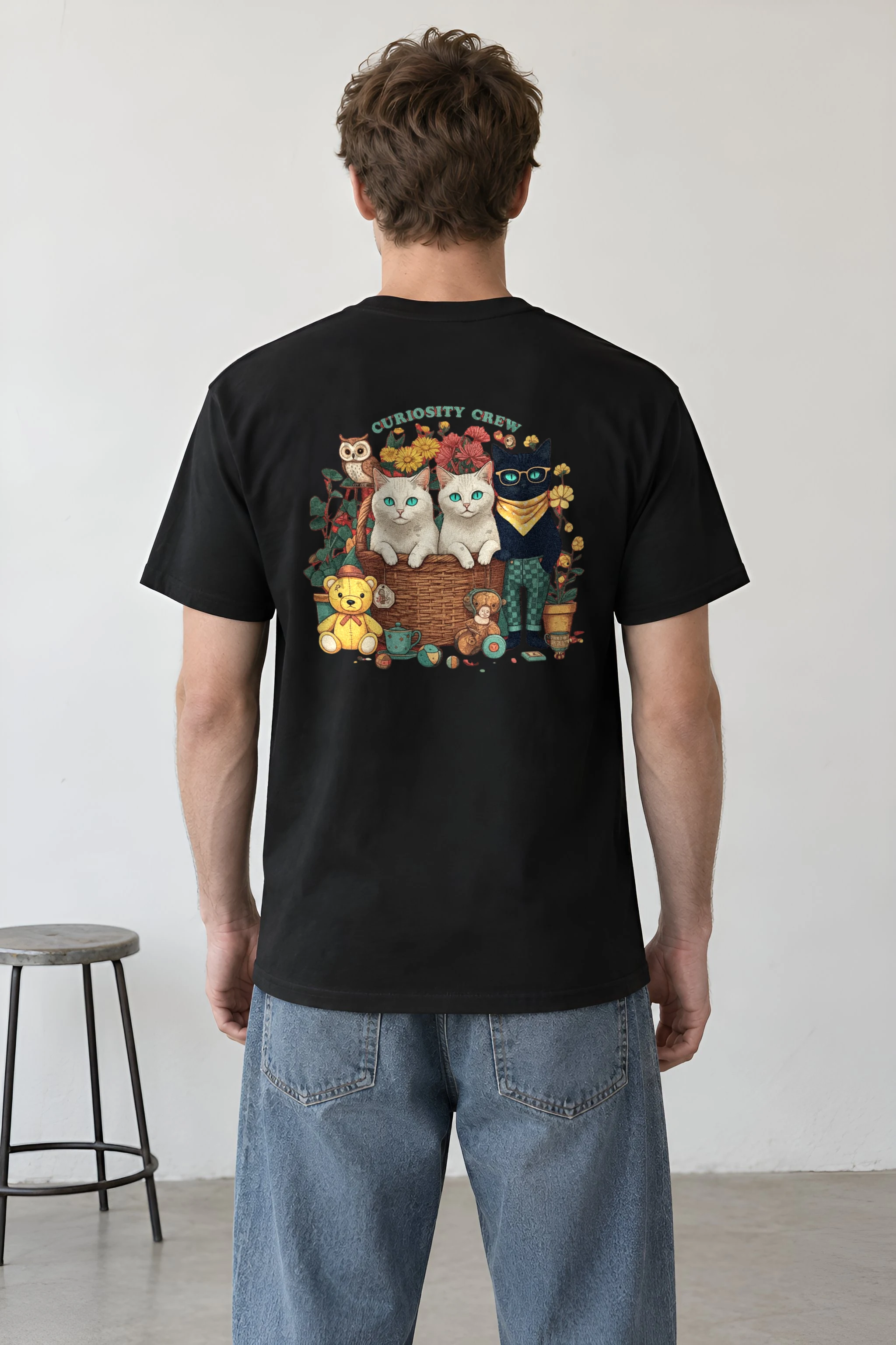 "Playroom Cat Parade" Heavyweight Unisex Crewneck T-shirt