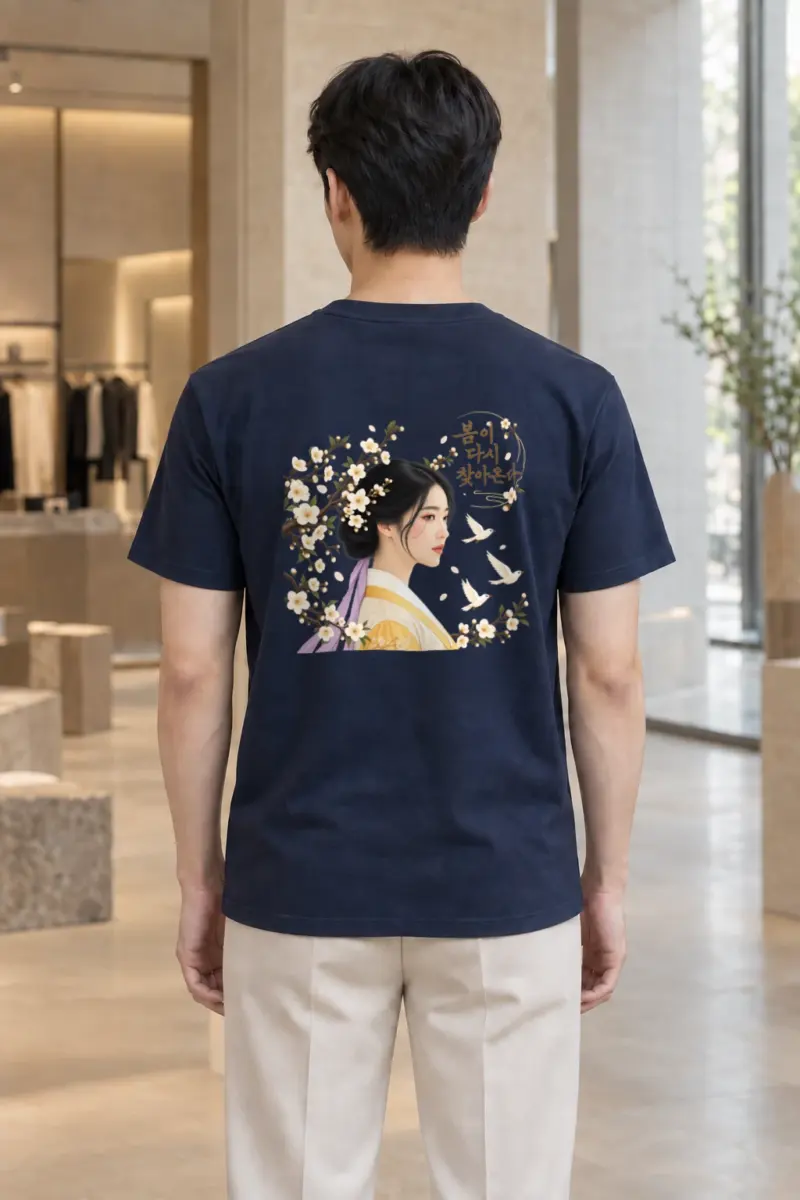 "Plum Blossom Maiden" Heavyweight Unisex Crewneck T-shirt | Gildan 5000