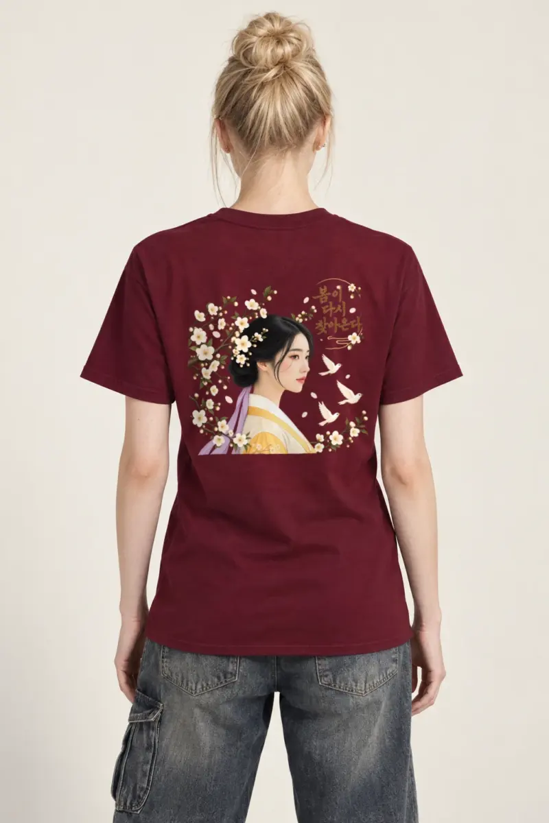 "Plum Blossom Maiden" Heavyweight Unisex Crewneck T-shirt