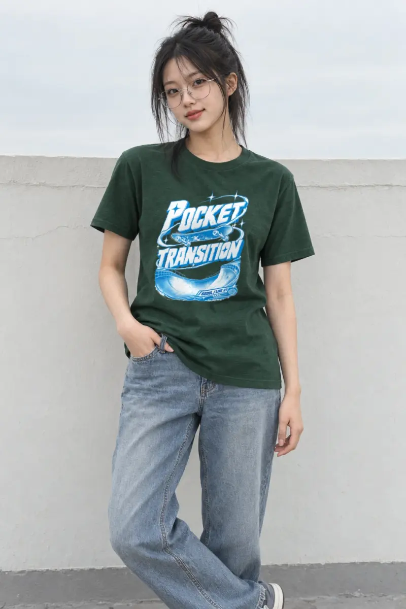 "Pocket Transition Seoul" Heavyweight Unisex Crewneck T-shirt