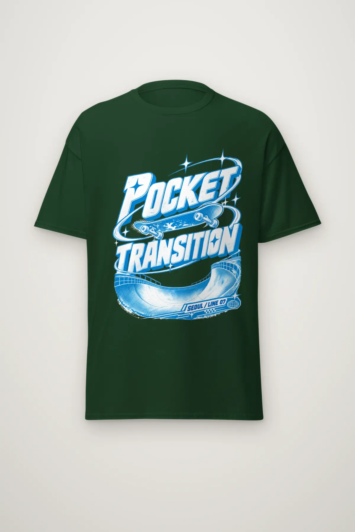 "Pocket Transition Seoul" Heavyweight Unisex Crewneck T-shirt