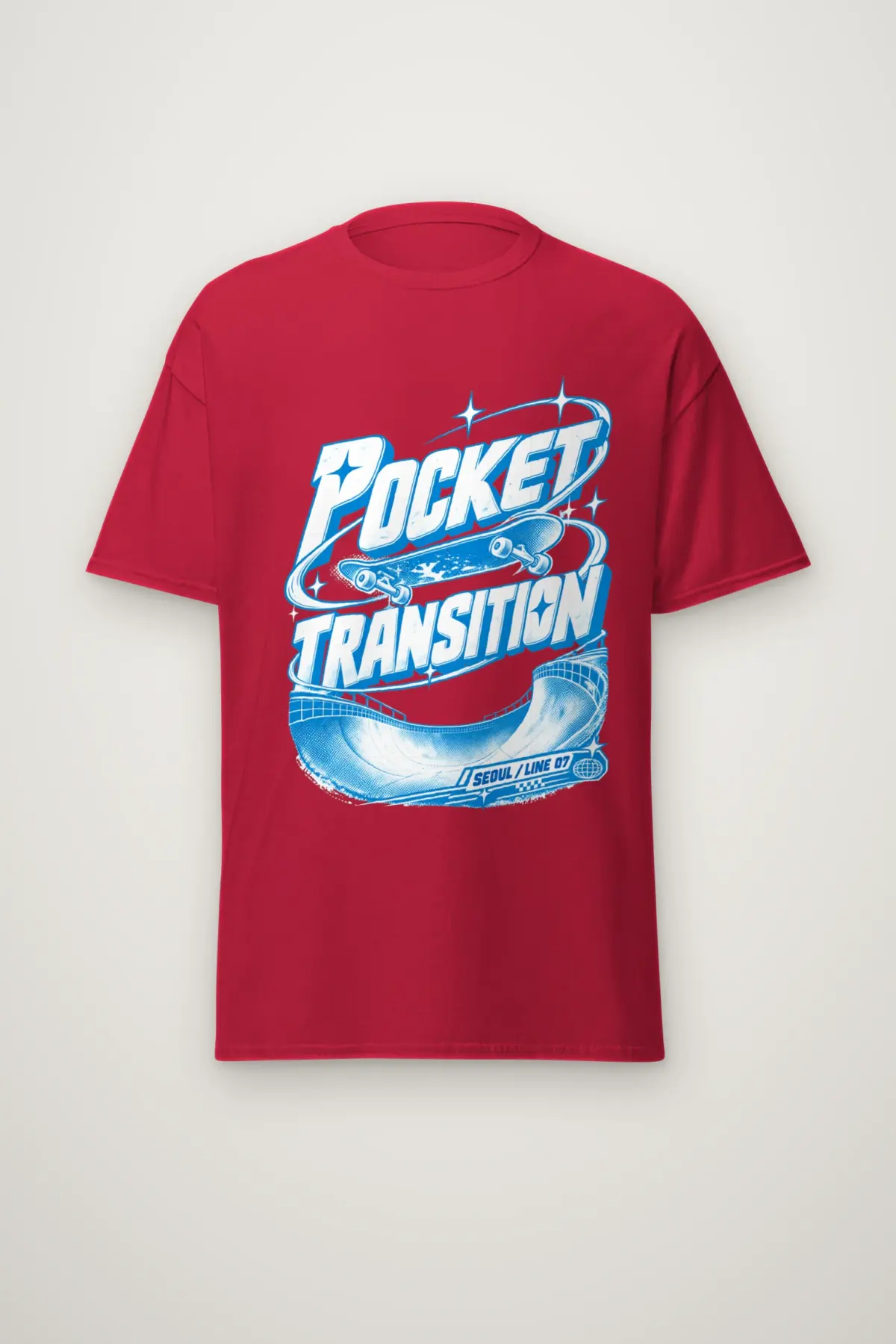 "Pocket Transition Seoul" Heavyweight Unisex Crewneck T-shirt