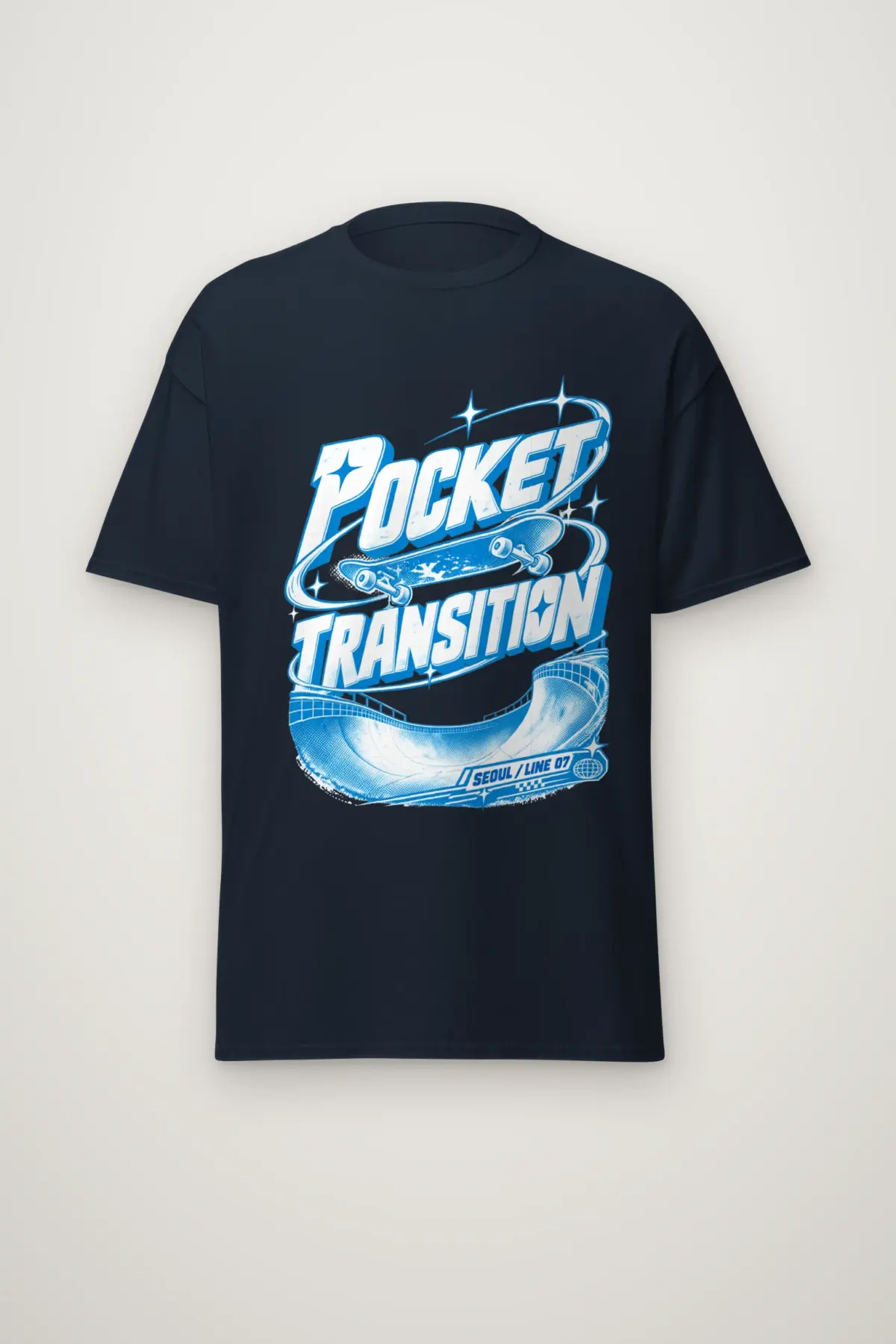 "Pocket Transition Seoul" Heavyweight Unisex Crewneck T-shirt