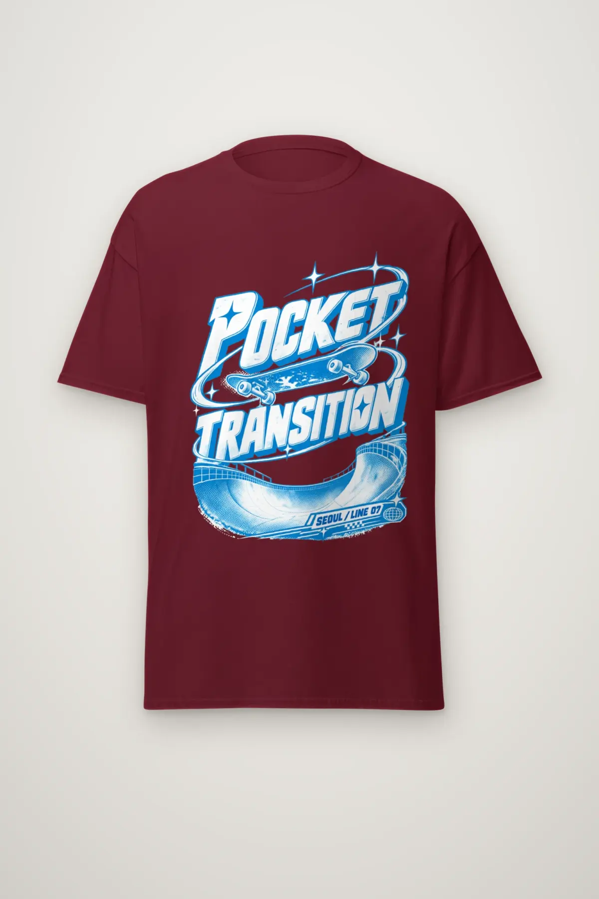 "Pocket Transition Seoul" Heavyweight Unisex Crewneck T-shirt