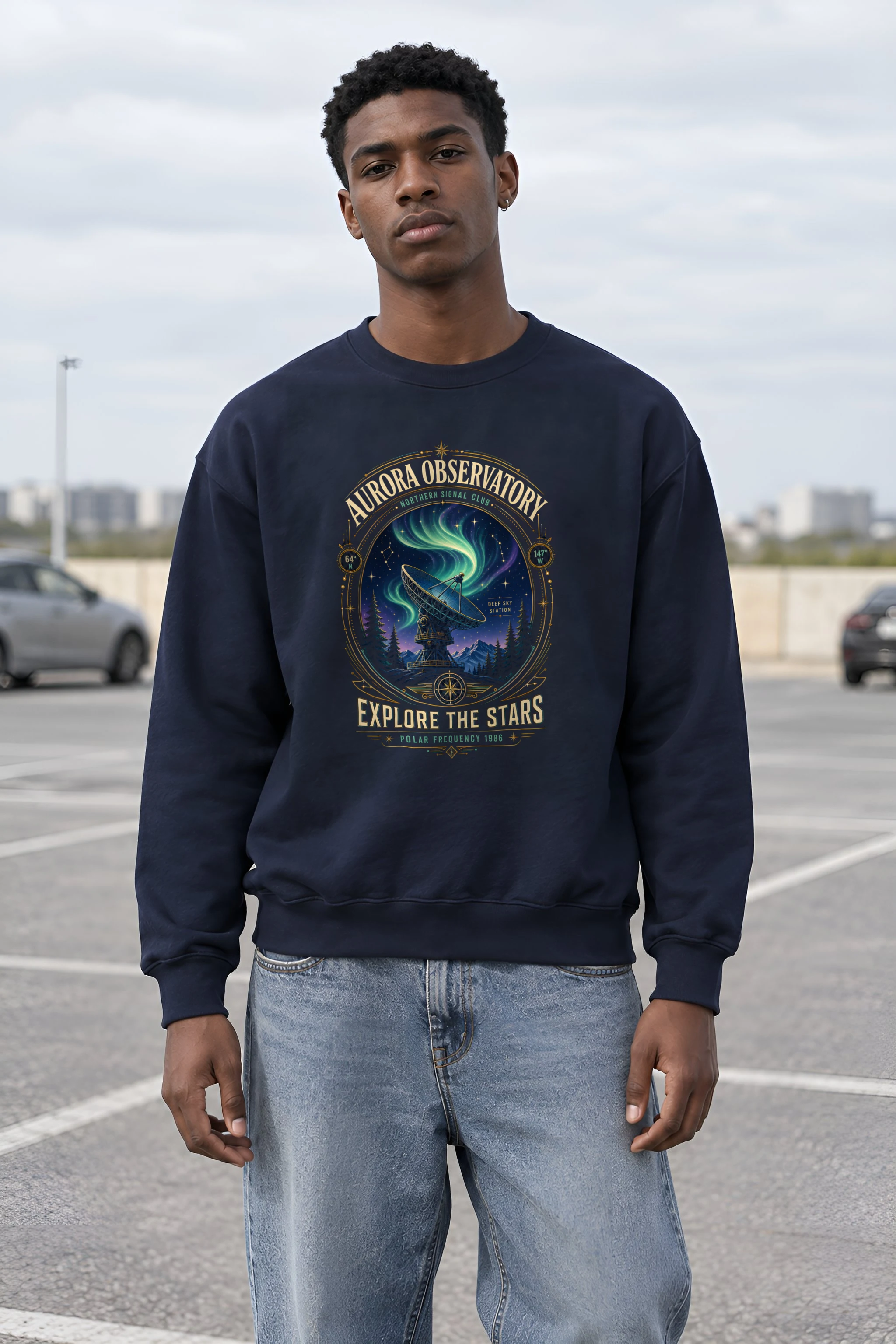"Polar Frequency 1986" Heavy Blend Unisex Crewneck Sweatshirt