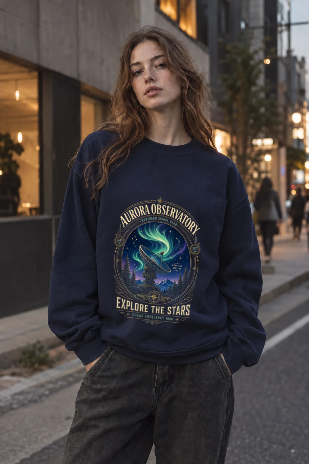 "Polar Frequency" Unisex Sponge Fleece Crewneck Sweatshirt | Bella + Canvas 3901