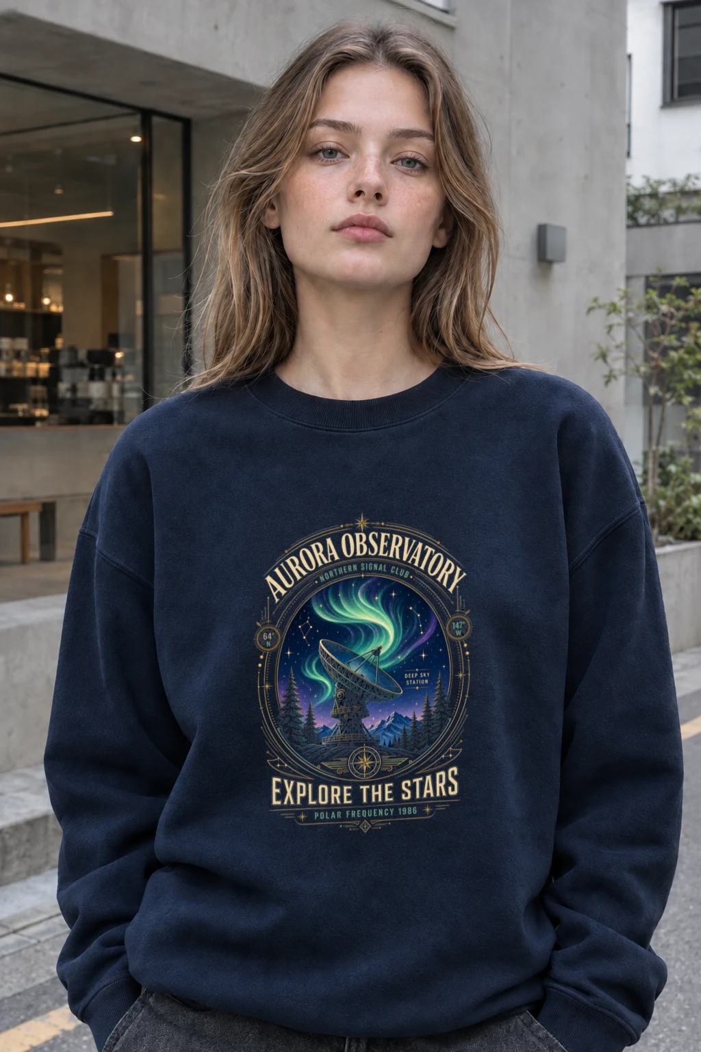 "Polar Frequency" Unisex Sponge Fleece Crewneck Sweatshirt | Bella + Canvas 3901