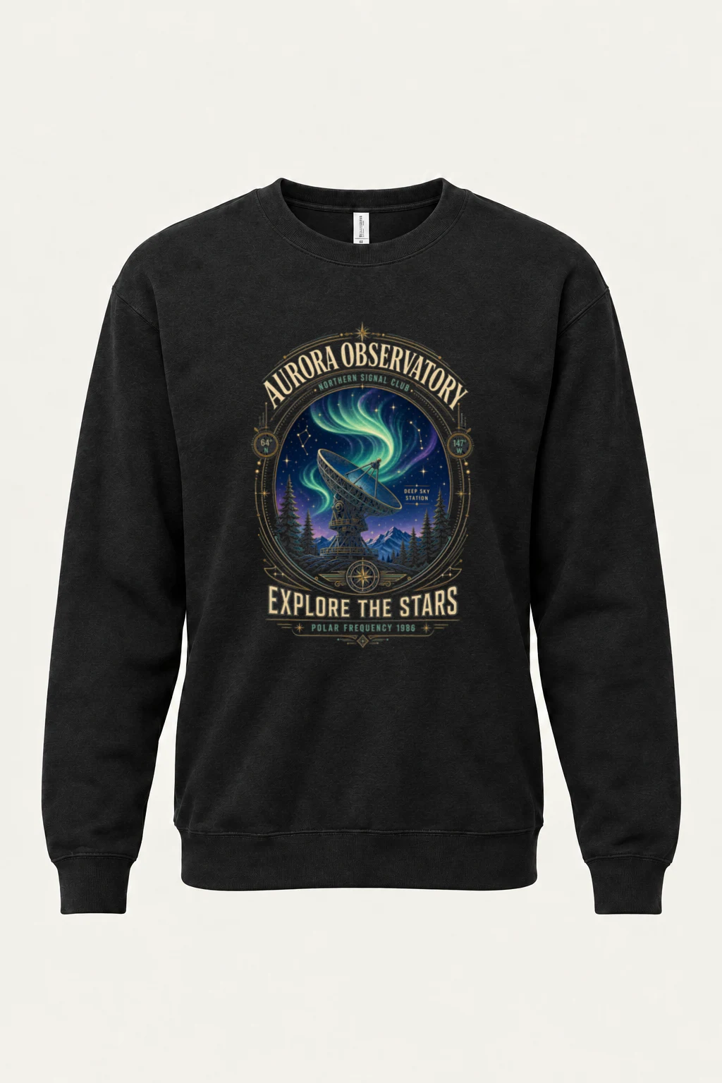 "Polar Frequency" Unisex Sponge Fleece Crewneck Sweatshirt | Bella + Canvas 3901