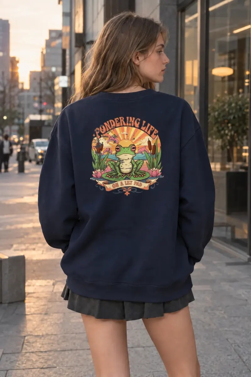 “Pondering Life” Heavy Blend Unisex Crewneck Sweatshirt | Gildan 18000
