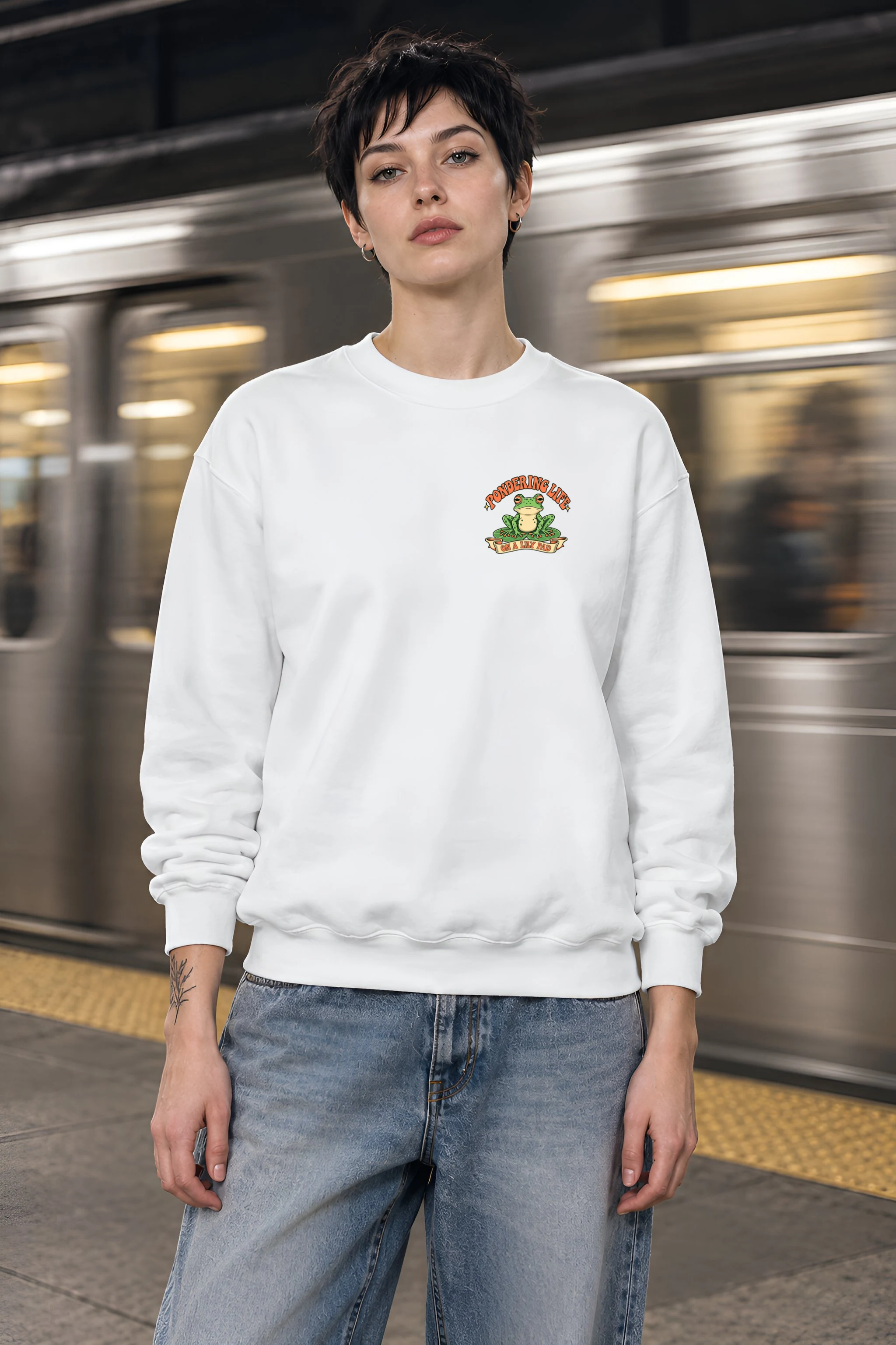 "Pondering Life" 1 Crewneck Sweatshirt