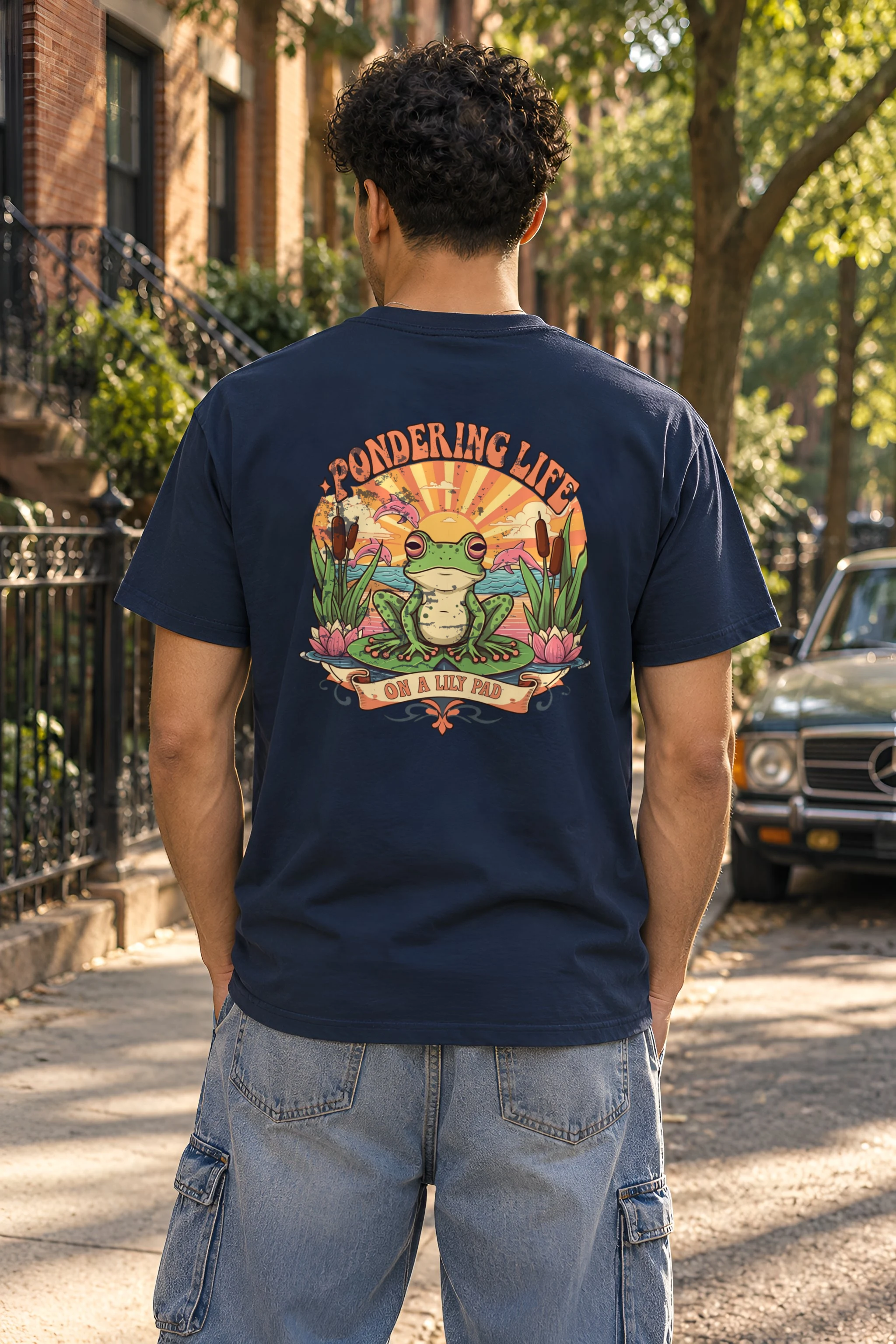 "Pondering Life" Heavyweight Unisex Crewneck T-shirt