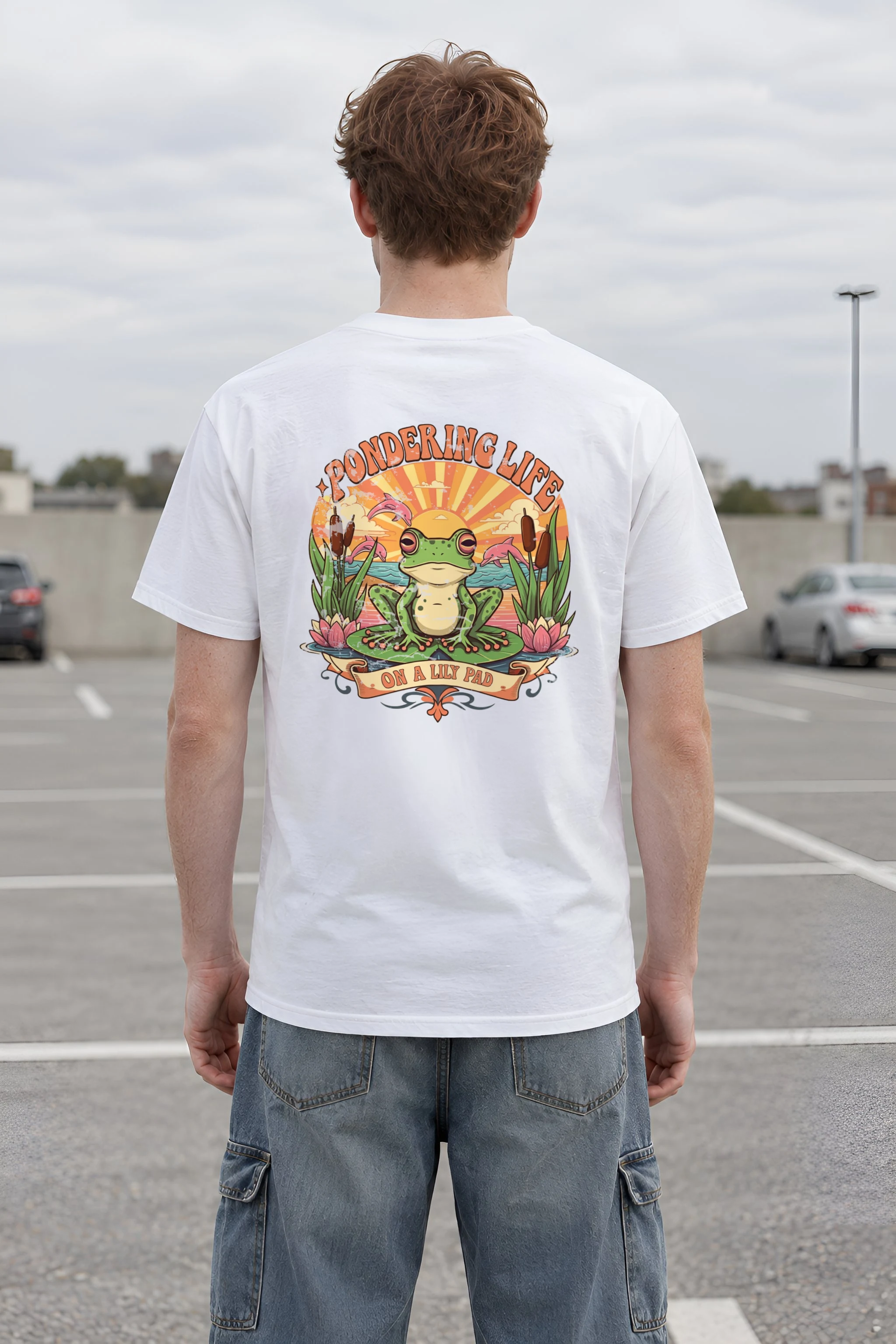 "Pondering Life" Heavyweight Unisex Crewneck T-shirt