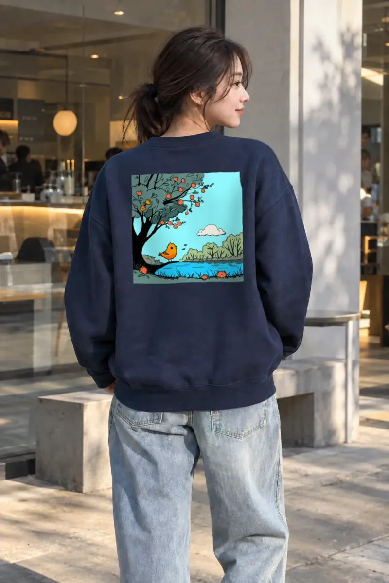 "Pondside Orange Bird" Heavy Blend Unisex Crewneck Sweatshirt | Gildan 18000
