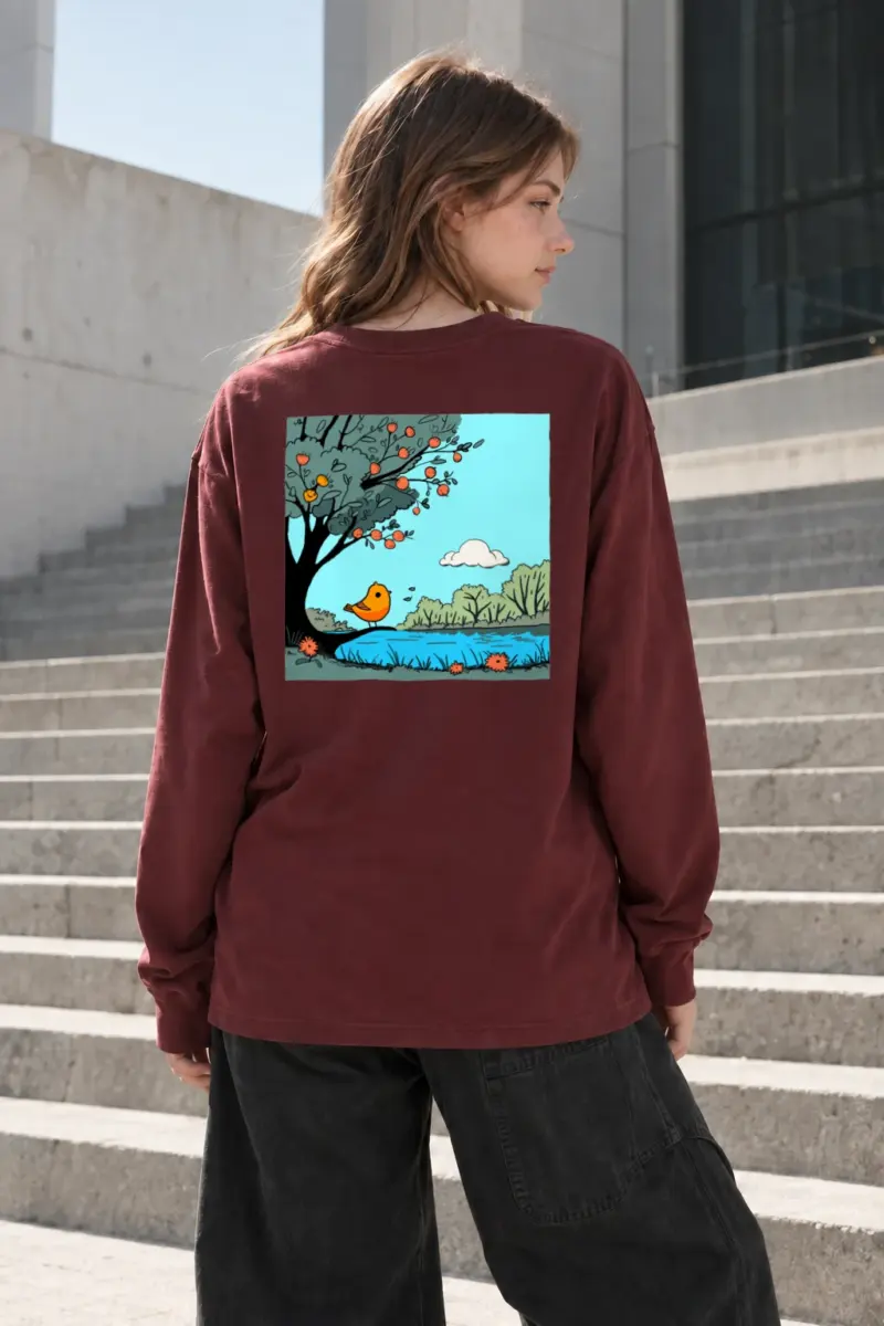 "Pondside Orange Bird" Unisex Longsleeve T-shirt | Gildan 2400