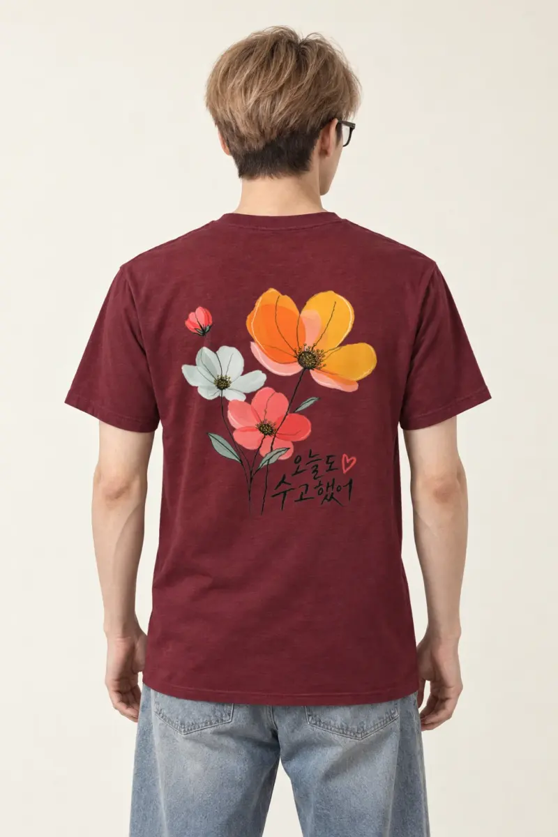 "Poppy Pause" Heavyweight Unisex Crewneck T-shirt