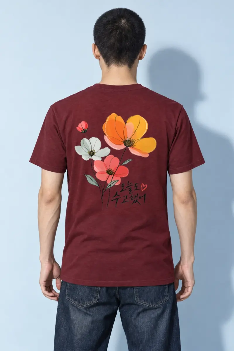 "Poppy Pause" Heavyweight Unisex Crewneck T-shirt | Gildan 5000