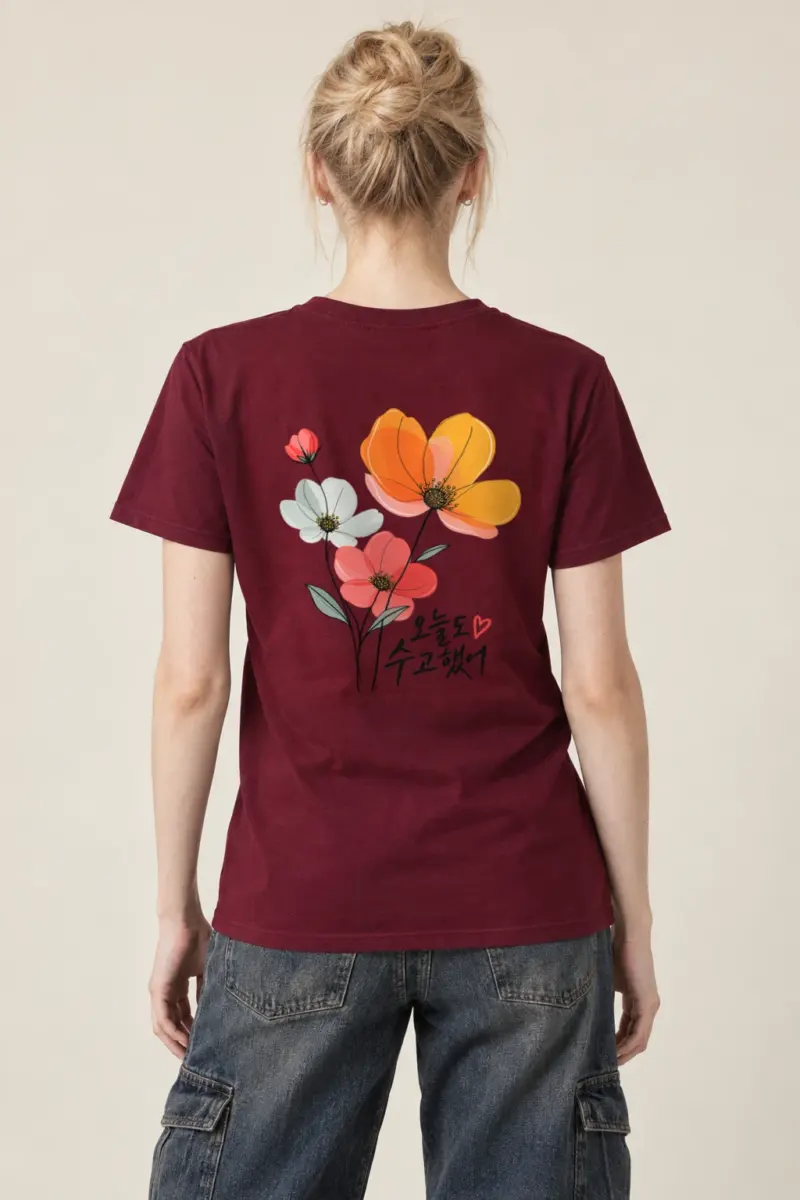 "Poppy Pause" Heavyweight Unisex Crewneck T-shirt