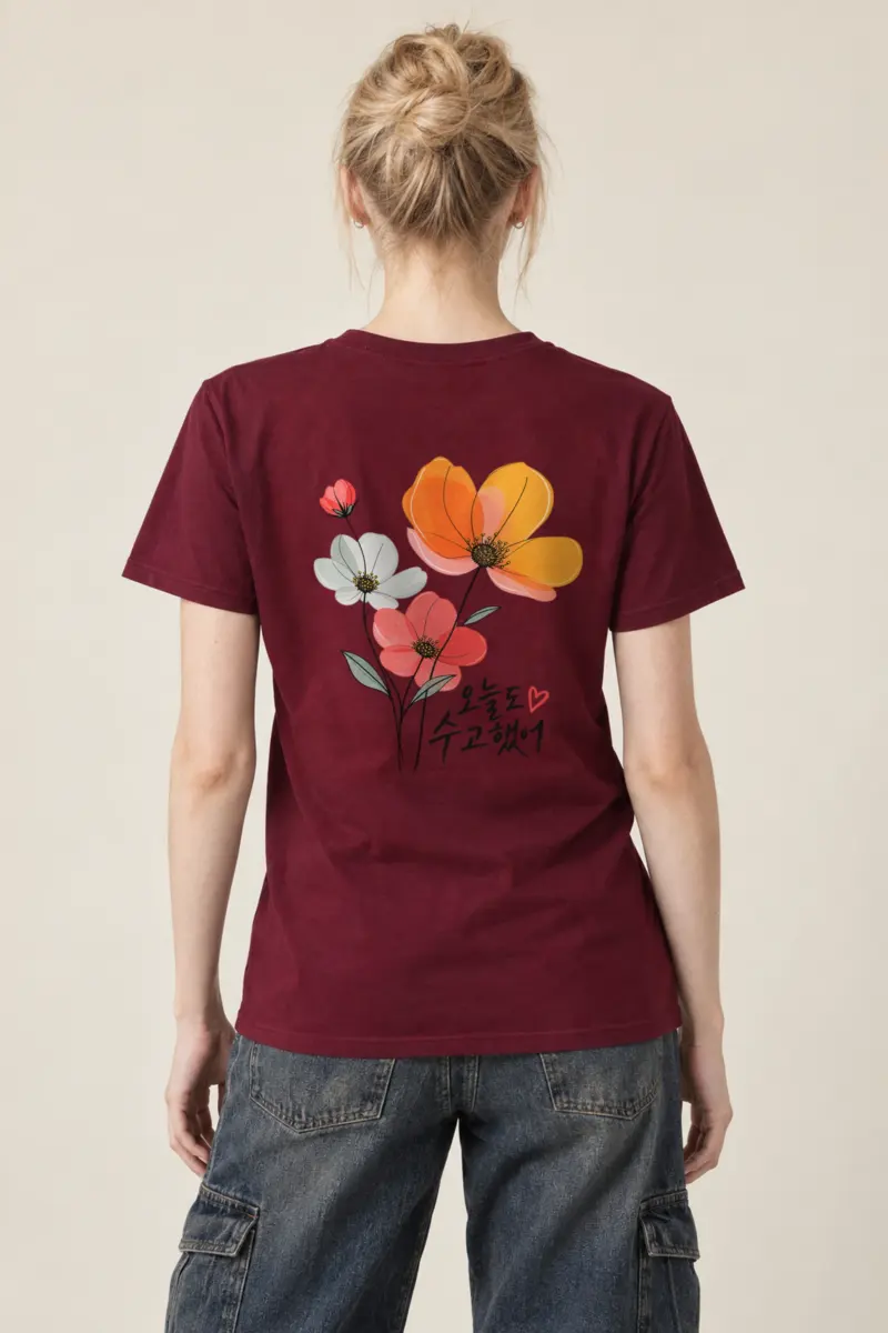 "Poppy Pause" Heavyweight Unisex Crewneck T-shirt