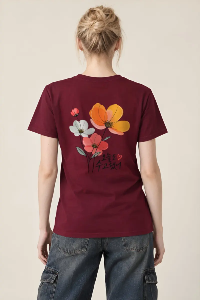 "Poppy Pause" Heavyweight Unisex Crewneck T-shirt