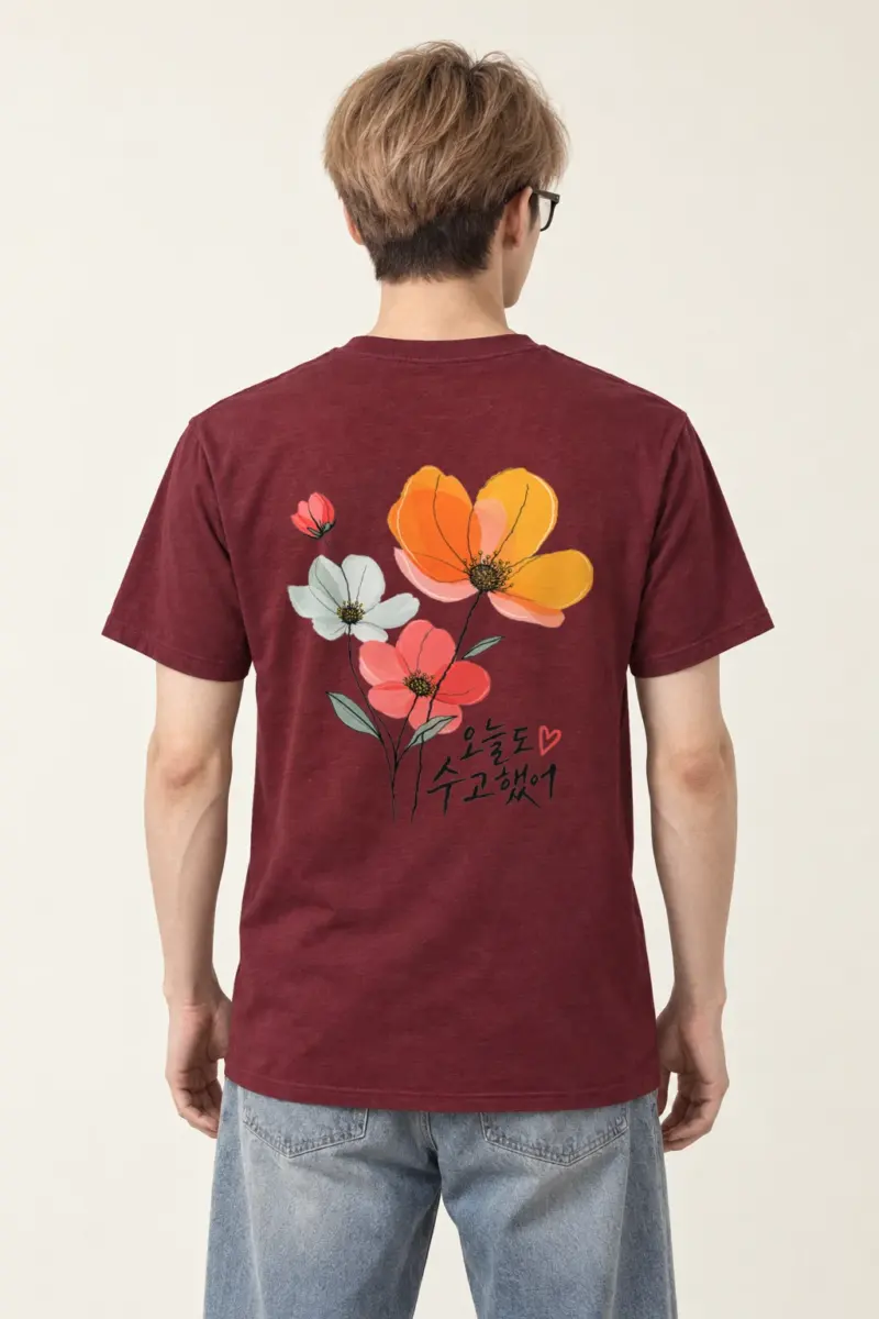 "Poppy Pause" Heavyweight Unisex Crewneck T-shirt