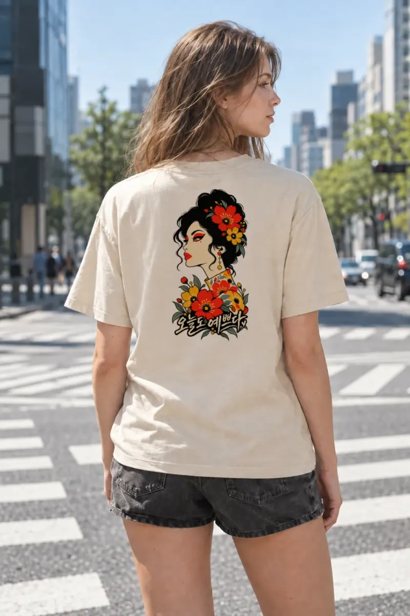 "Poppy Profile" Heavyweight Unisex Crewneck T-shirt | Gildan 5000