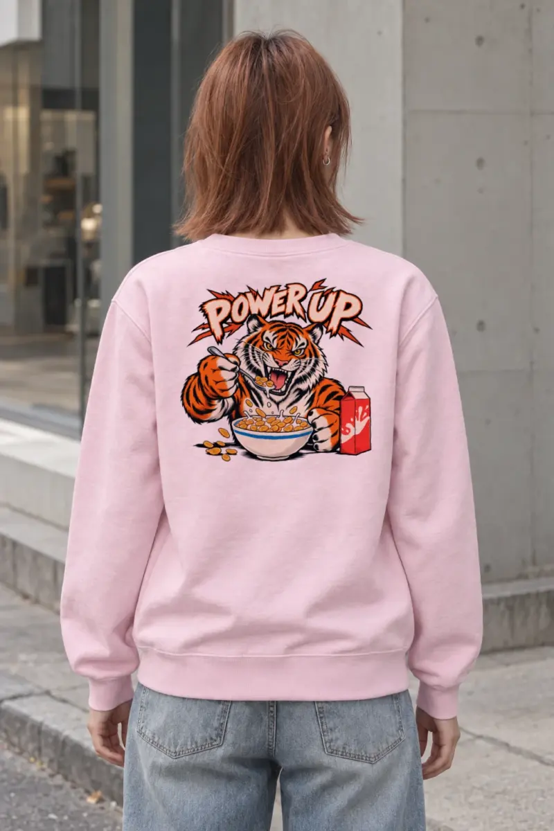 "Power Up Tiger" Heavy Blend Unisex Crewneck Sweatshirt