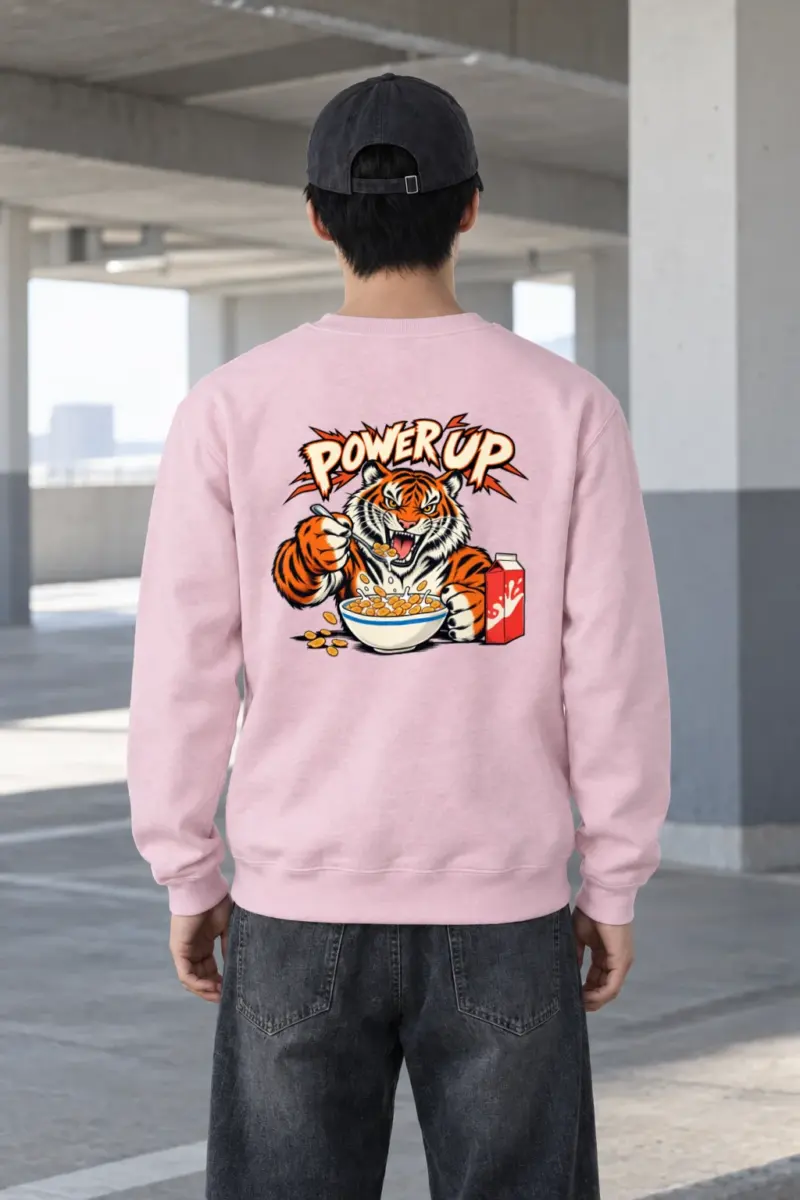 "Power Up Tiger" Heavy Blend Unisex Crewneck Sweatshirt