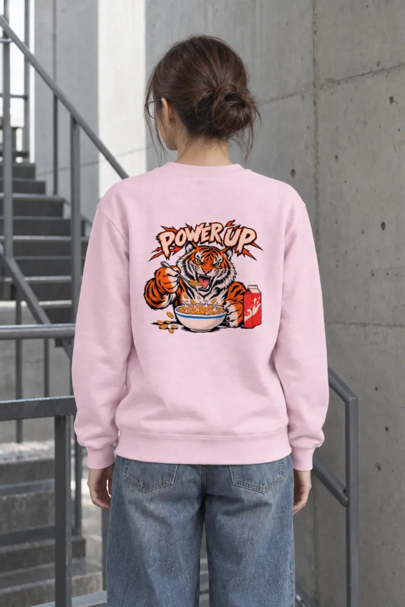 "Power Up Tiger" Heavy Blend Unisex Crewneck Sweatshirt