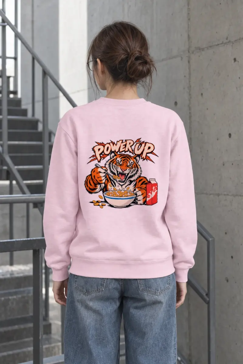 "Power Up Tiger" Heavy Blend Unisex Crewneck Sweatshirt