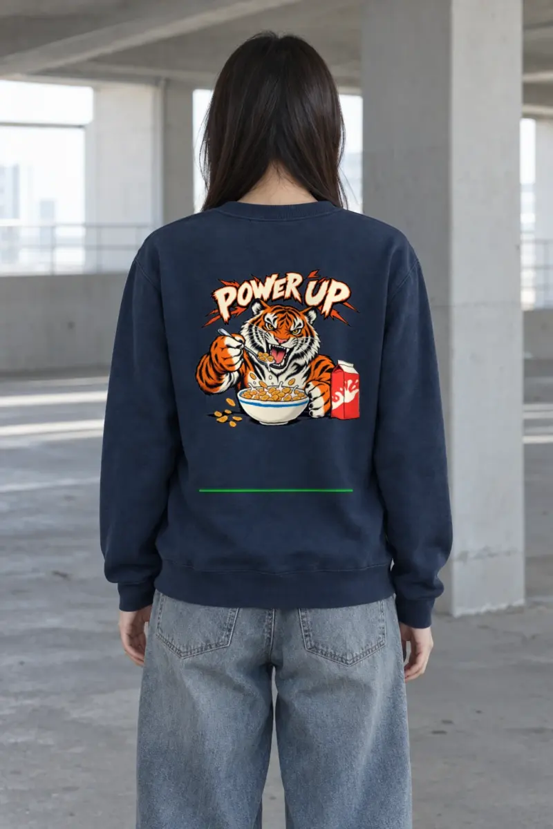 "Power Up Tiger" Heavy Blend Unisex Crewneck Sweatshirt | Gildan 18000