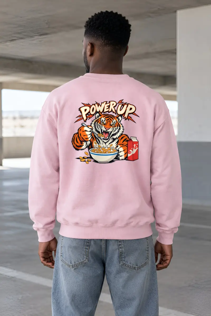 "Power Up Tiger" Heavy Blend Unisex Crewneck Sweatshirt