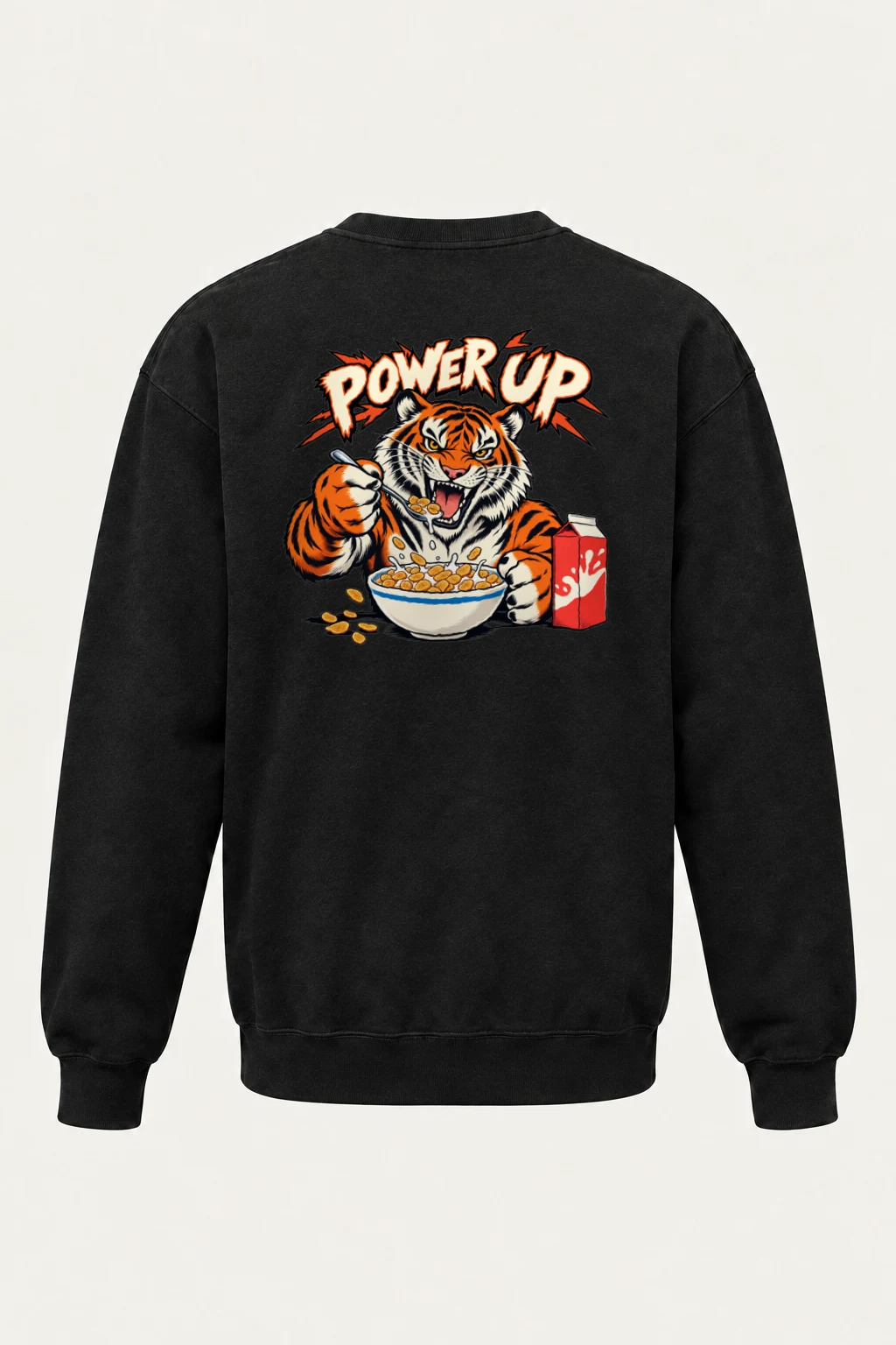 "Power Up Tiger" Heavy Blend Unisex Crewneck Sweatshirt | Gildan 18000